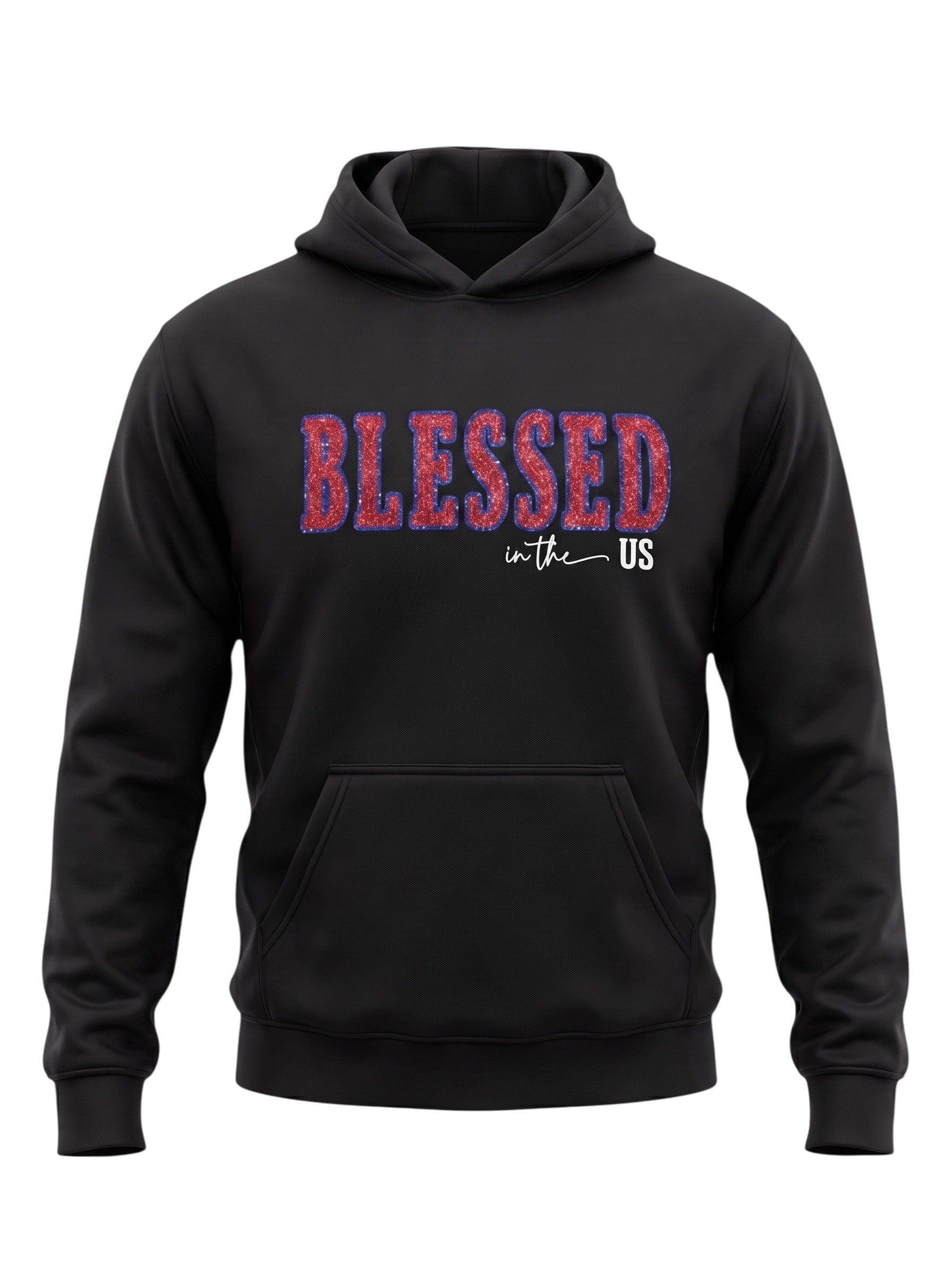 Red, White & Glitter Kid Black Hoodie-Red Glitter.jpg