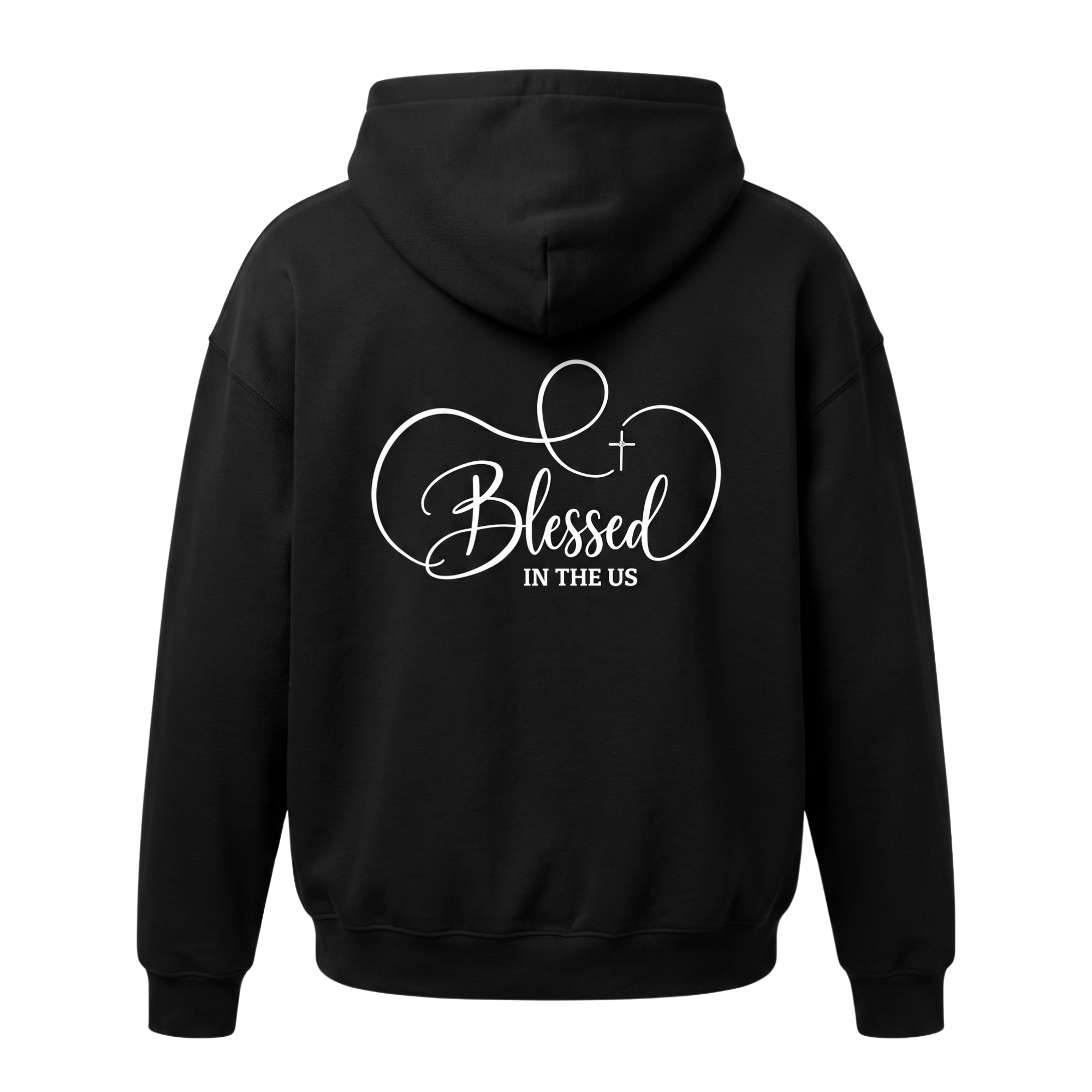 I Am Blessed Black Hoodie Back.png