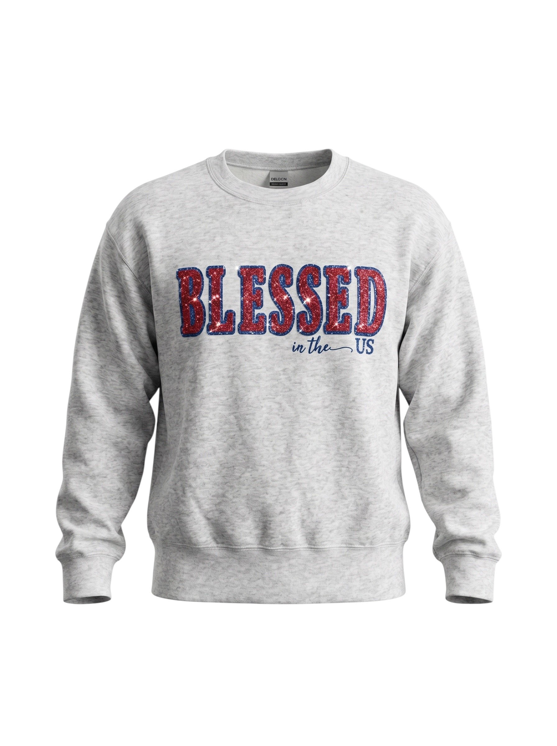 Red, White & Glitter Grey Crewneck-Red Glitter.jpg