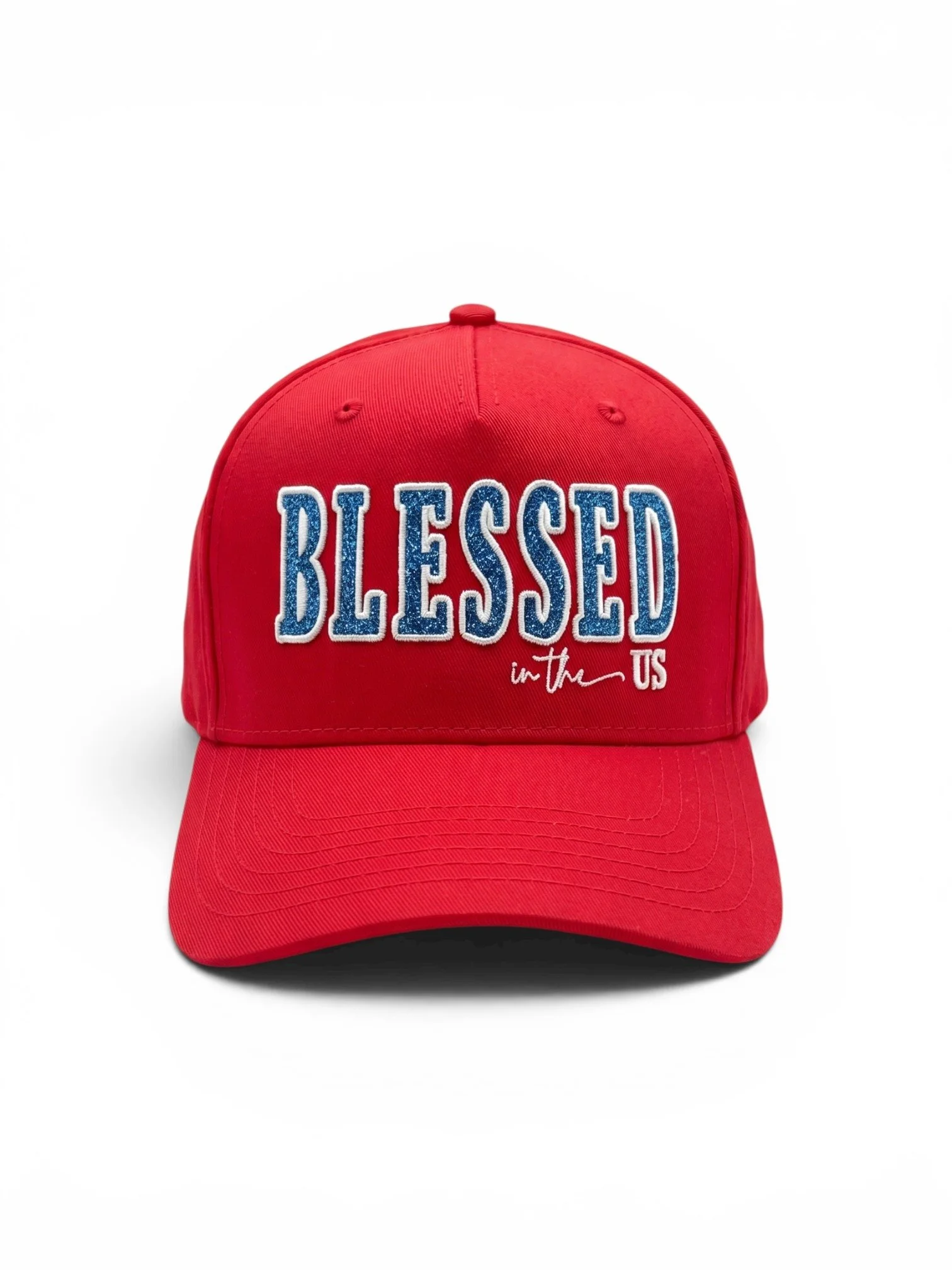 Red, White & Glitter Baseball Cap-Red.jpg