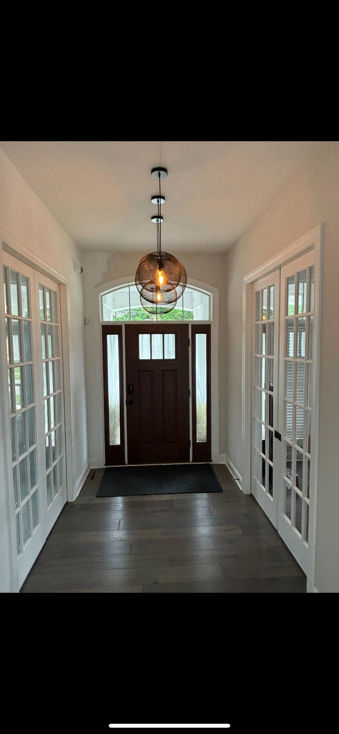 home entryway with new trim work and paint