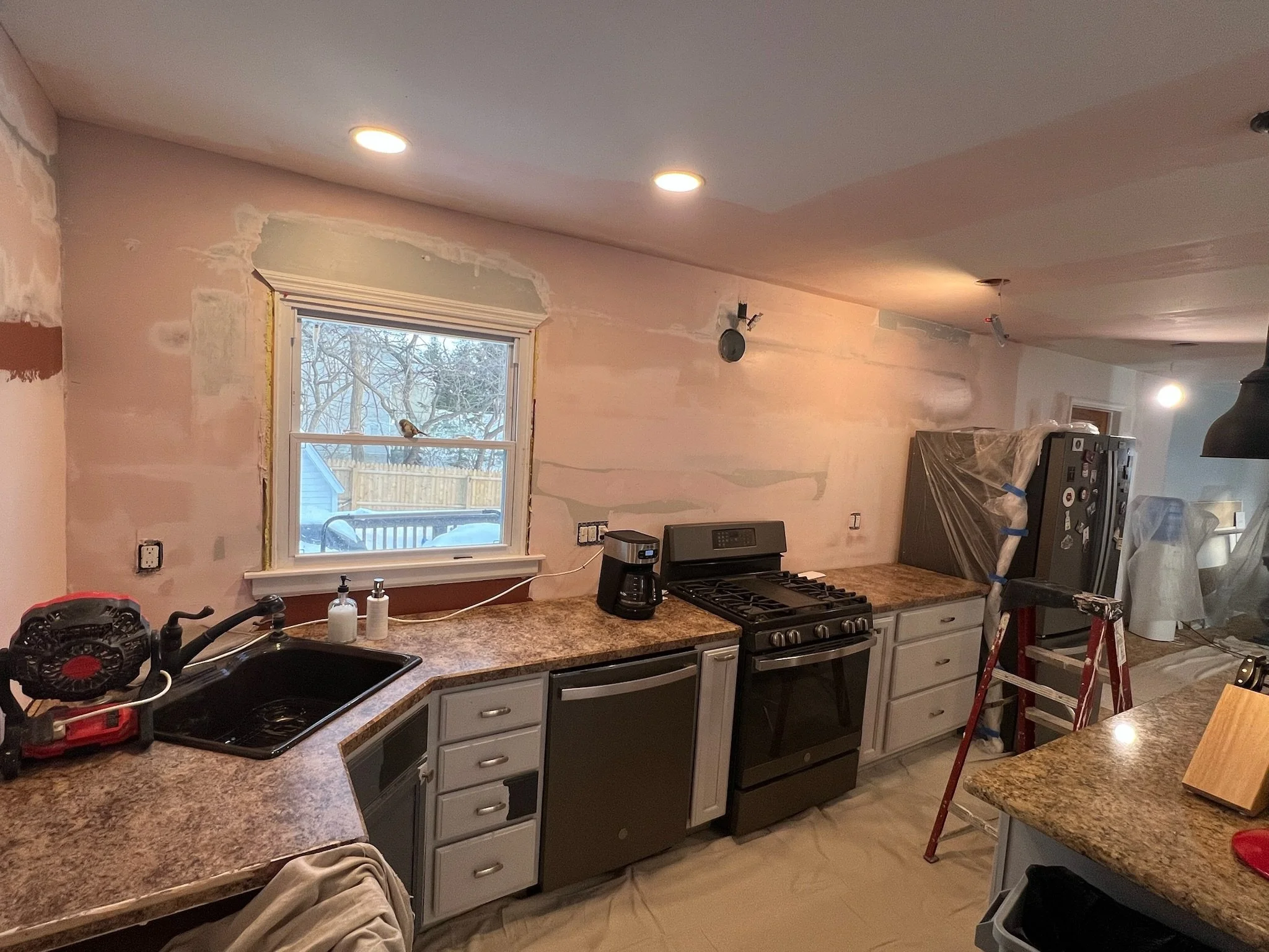 kitchen in middle of full paint update