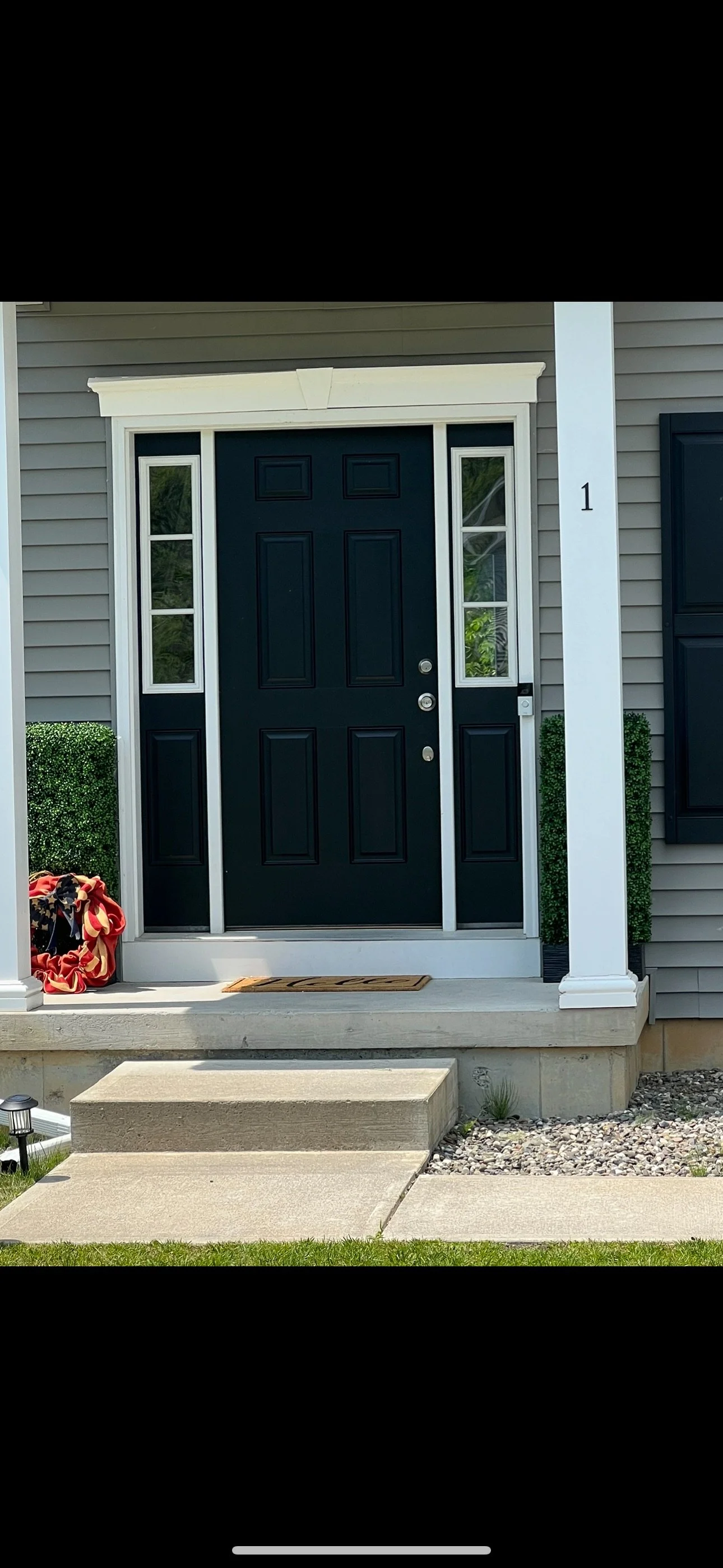 home front door after full exterior update and paint