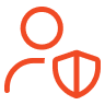 A simple icon of a person with a shield, representing protection or security.