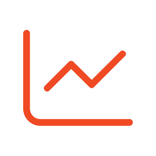 Line graph with an upward trend indicating growth or increase.