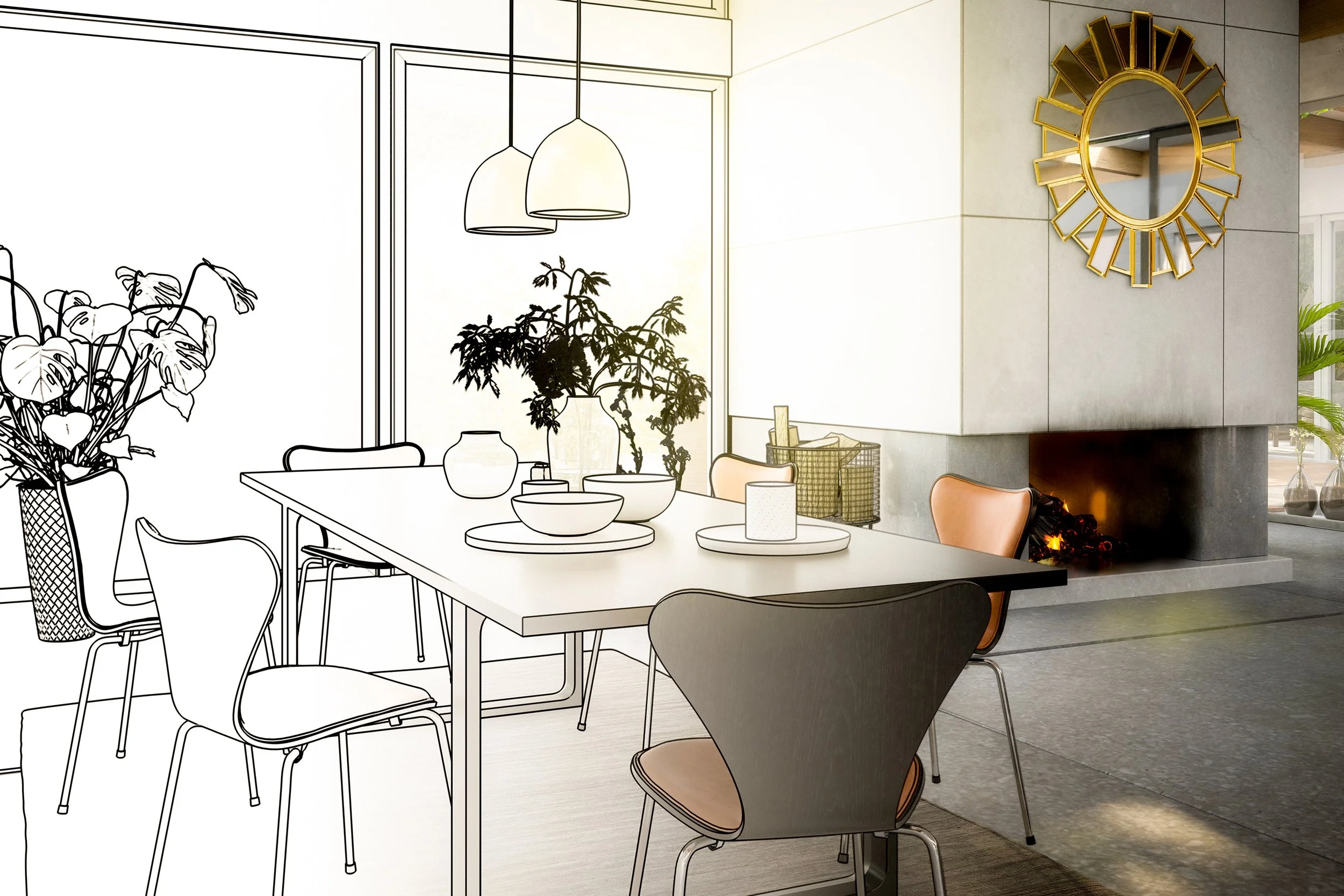 Projet de design intérieur résidentiel alliant fonctionnalité et esthétique