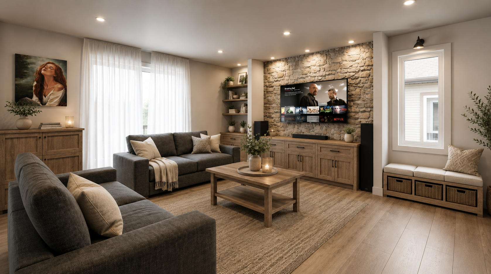 Salon Projet de design intérieur résidentiel alliant fonctionnalité et esthétique