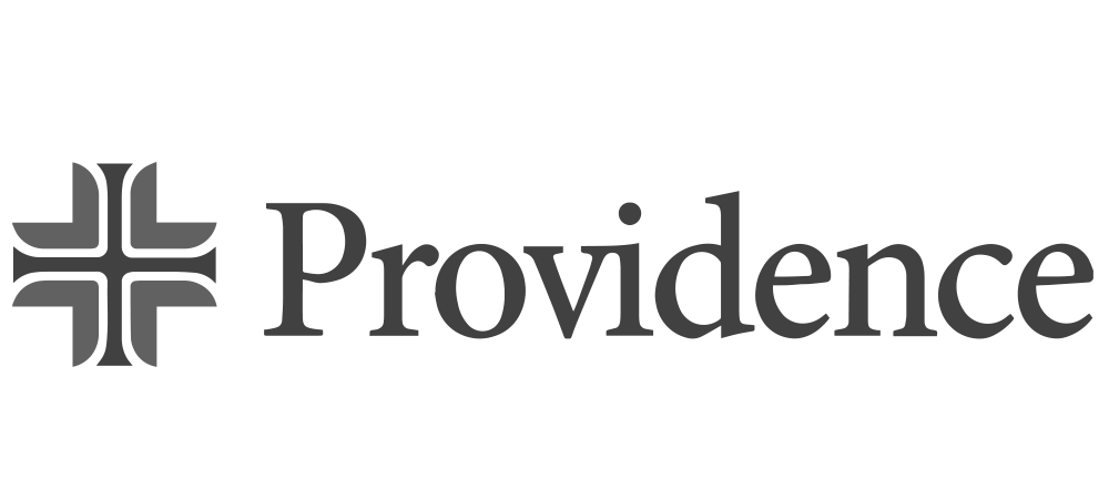 Providence logo with a stylized cross symbol to the left of the word 'Providence' in gray text.