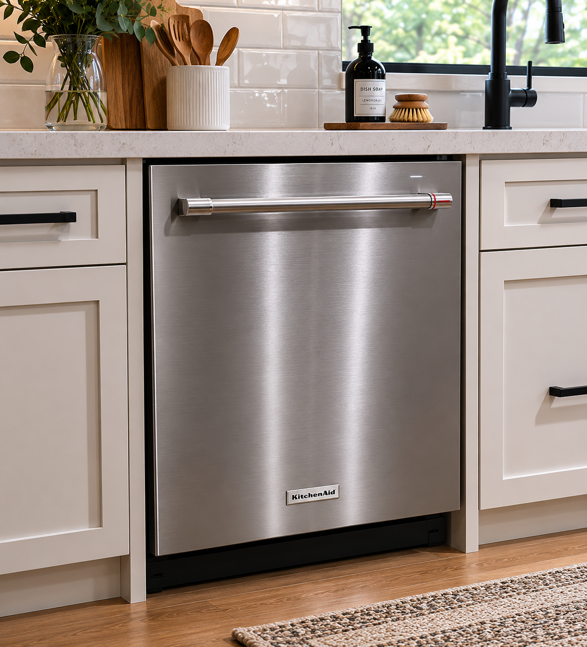 Expert KitchenAid dishwasher repair and maintenance services for stainless steel dishwashers, helping homeowners keep their kitchen appliances running efficiently with fast, reliable, and professional appliance repair solutions