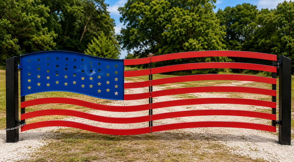 Completed Signature Stars and Stripes Gate