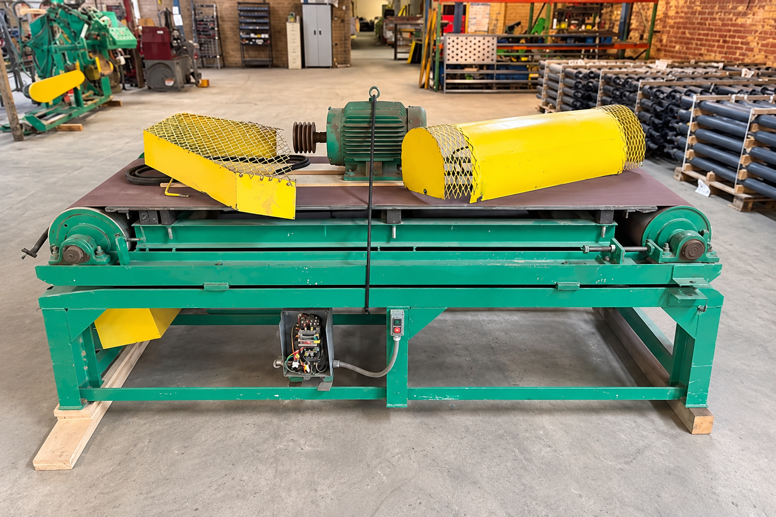 Industrial Conveyor Machine in Workshop.png