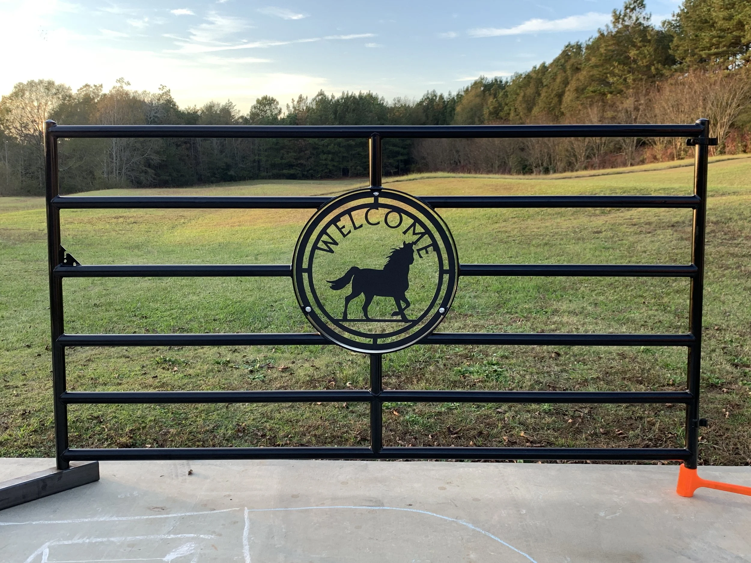 Completed Classic Gate with Custom Logo Insert