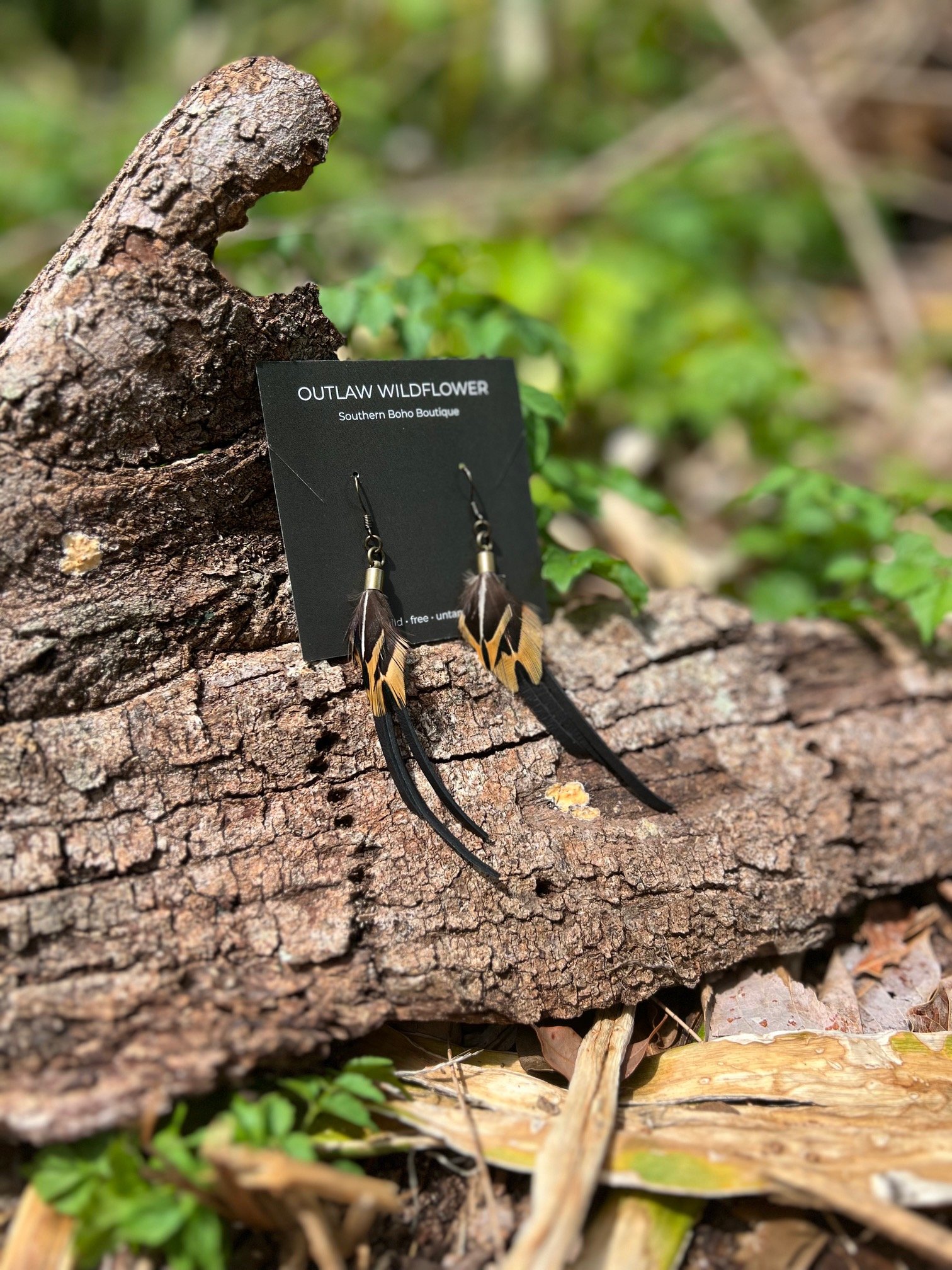 Midnight Prairie Feather Earrings
