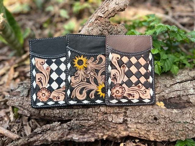 Tooled Leather Card Holder