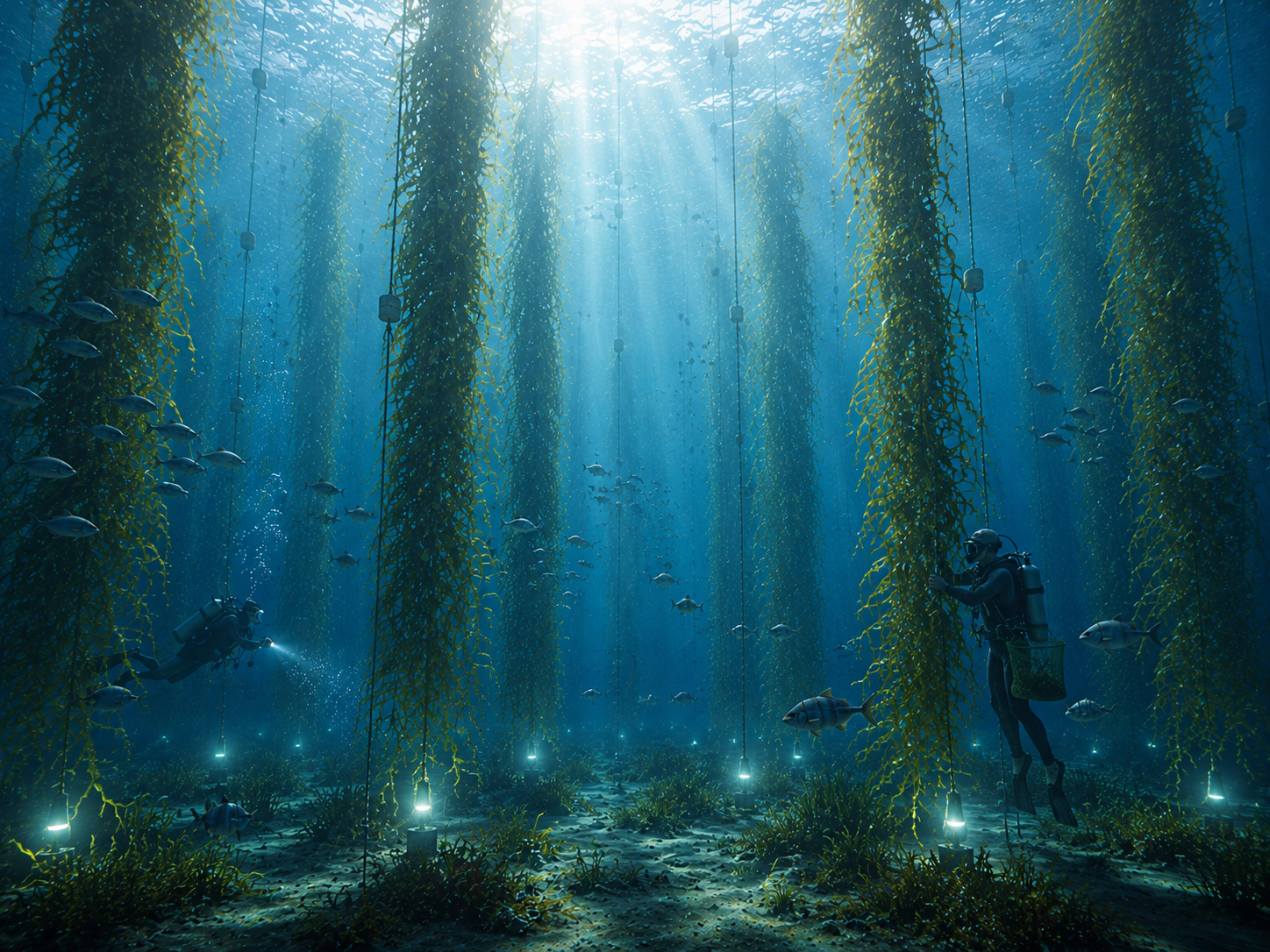 Kelp Forest - Deep sea offshore kelp cultivation supporting nutritious food, marine biodiversity and carbon capture.