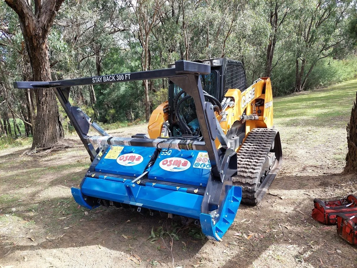 Power Through Dense Vegetation with SSQ | The SSQ Skid Steer Forestry attachment is built to handle thick brush, timber, and overgrowth, delivering professional results with every pass.