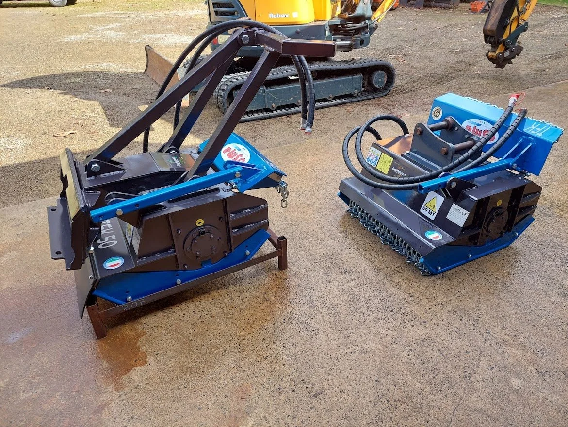 A versatile forestry attachment designed for mini loaders working in landscaping, agriculture and land maintenance.