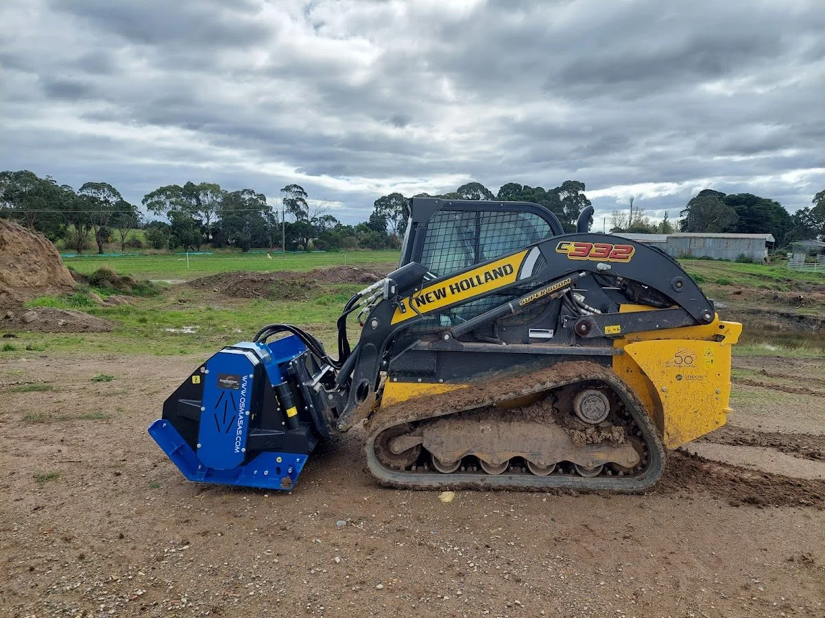 OSMA SF rear, mulcher attachment, excavator equipment, skid steer implement, land clearing machinery, forestry equipment Australia
