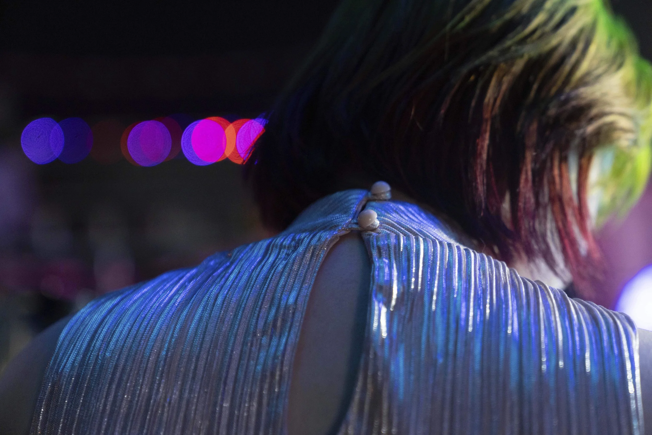 Kaydra Hann dances during a "Pink Pony Prom" held to celebrate teen and young adult members of the LGBTQ+ community on Friday, May 30, 2025, in Portland, Ore. 