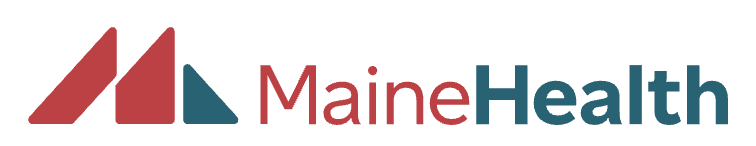 MaineHealth logo with stylized red and teal mountain shapes and the text 'MaineHealth'