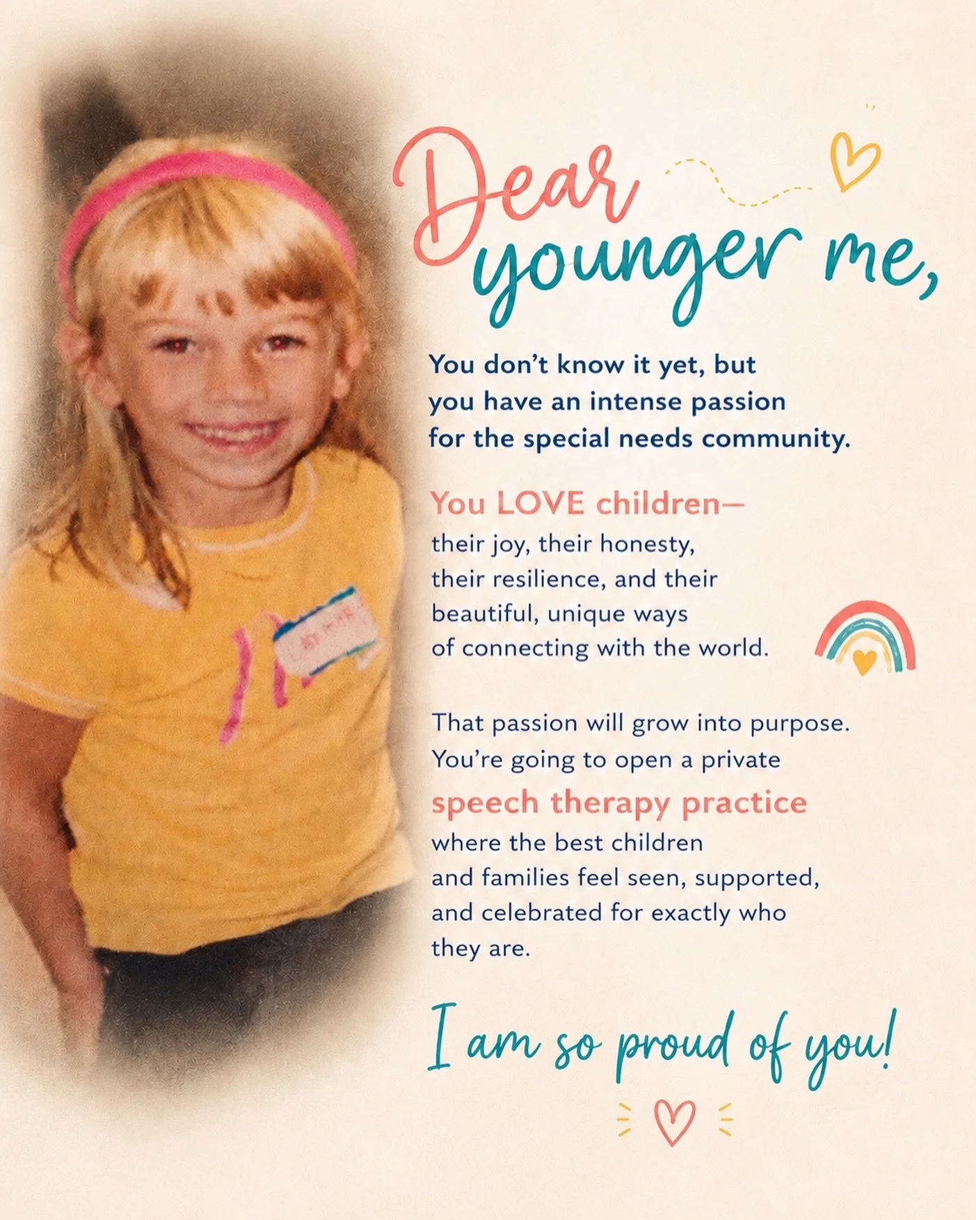 Okay moms, your turn! 

Dear younger YOU,

One day you&rsquo;re going to become the kind of mom who stays up researching, advocating, worrying, comforting, and loving with everything she has.

You won&rsquo;t always feel like you&rsquo;re doing enoug