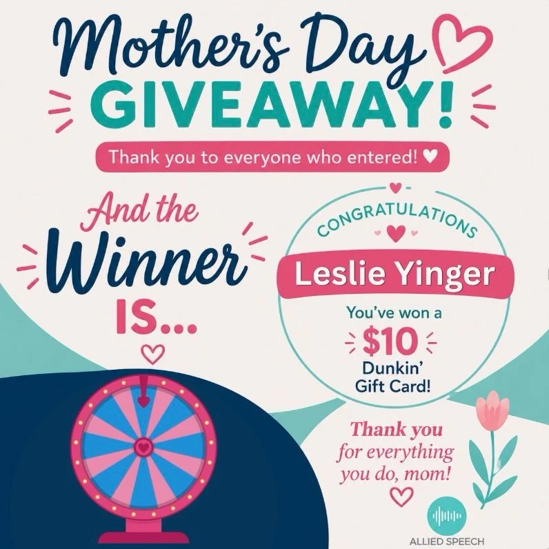 Happy Mother&rsquo;s Day to all the incredible moms, moms-to-be, and future moms in our Allied Speech community 💐

And a huge congratulations to our Mother&rsquo;s Day Giveaway winner&hellip; Leslie Yinger 🎉☕💖

We hope you enjoy your Dunkin gift c