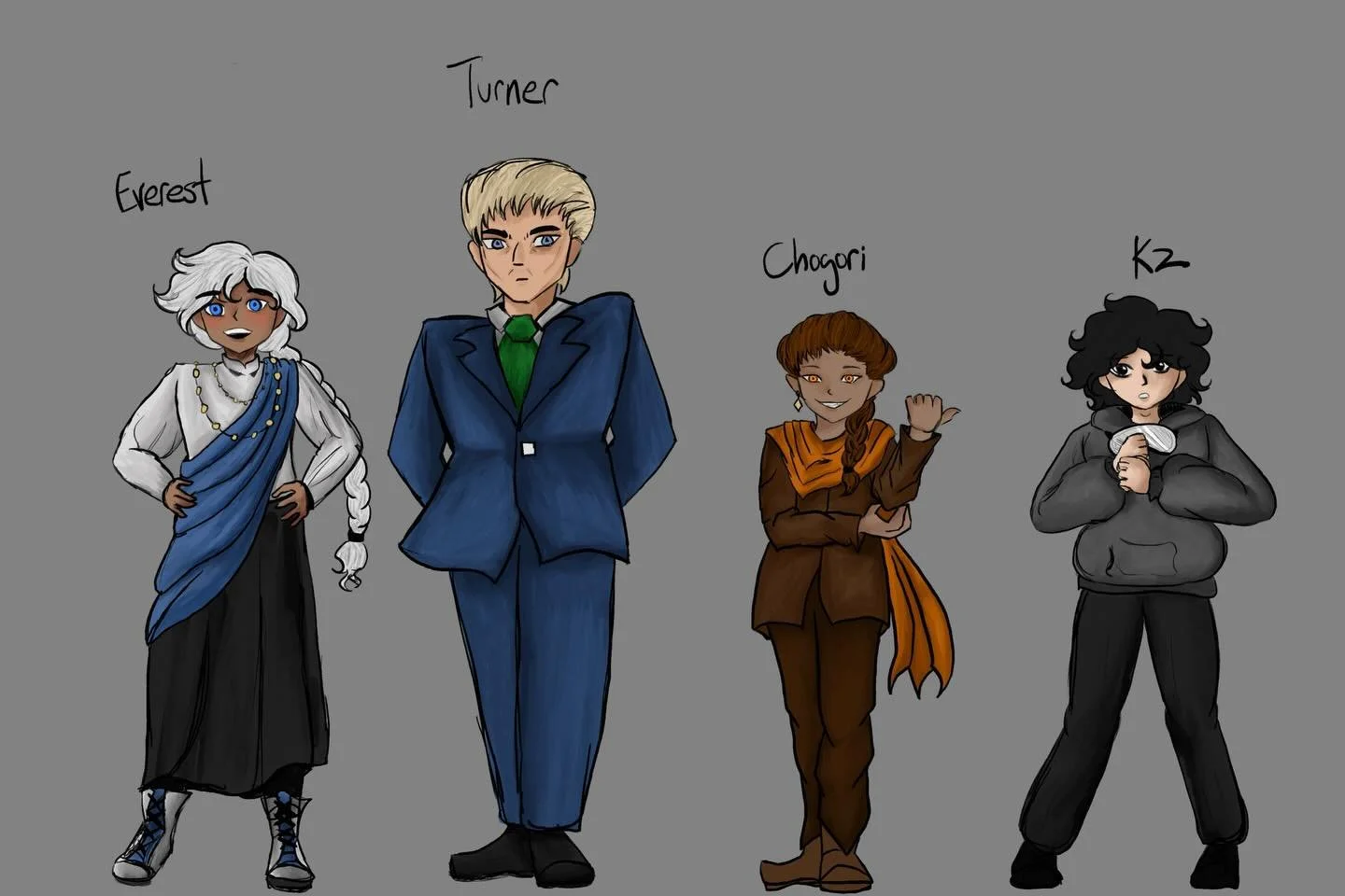 An assignment for my character design class, to create four characters based on certain archetypes. The protagonist, the antagonist, the trickster, and the ally.

#art #digitalart #characterconcept #characterdesigns #originalcharacter