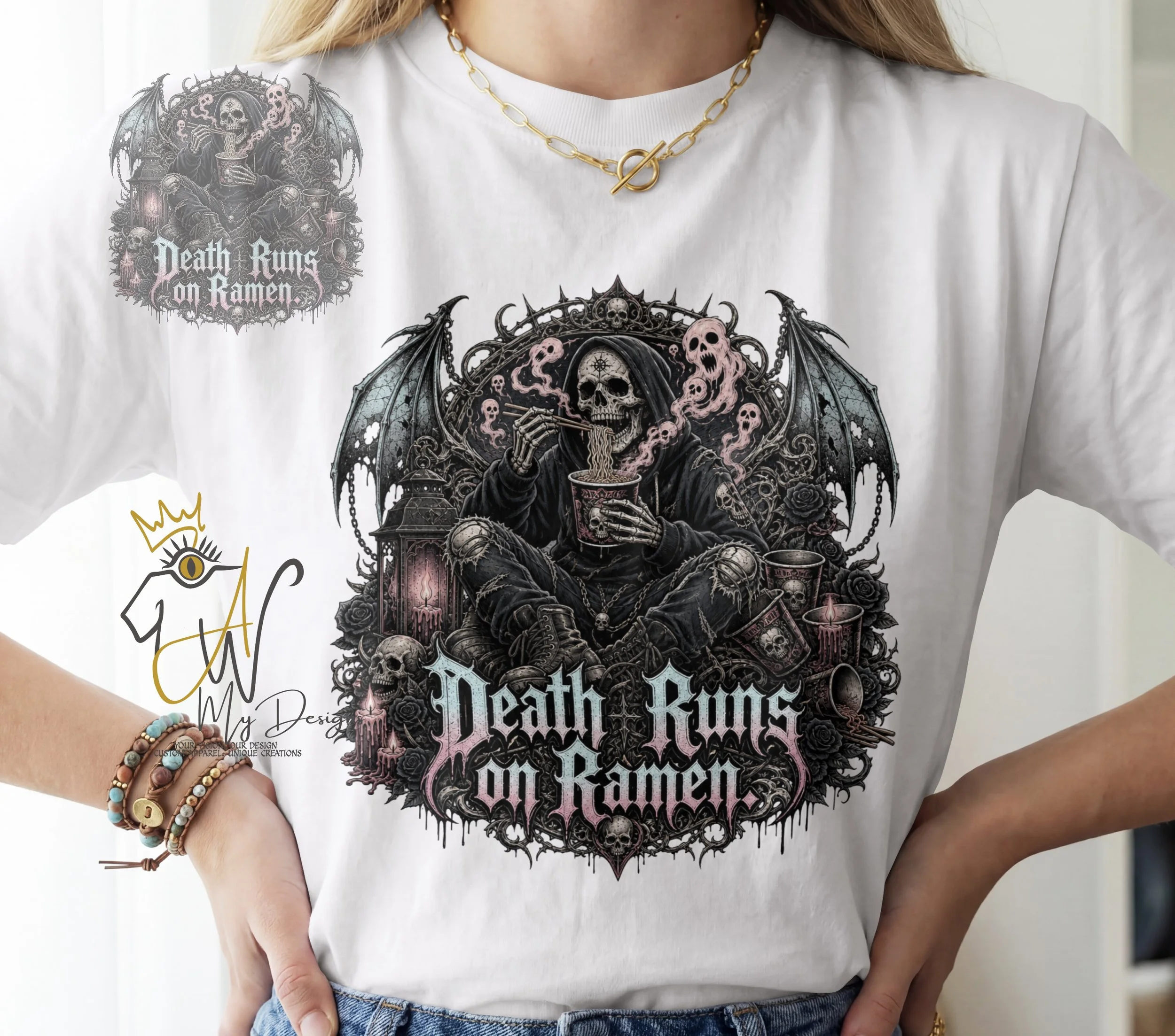 🍜💀 Death Runs on Ramen |Unisex Graphic T-Shirt