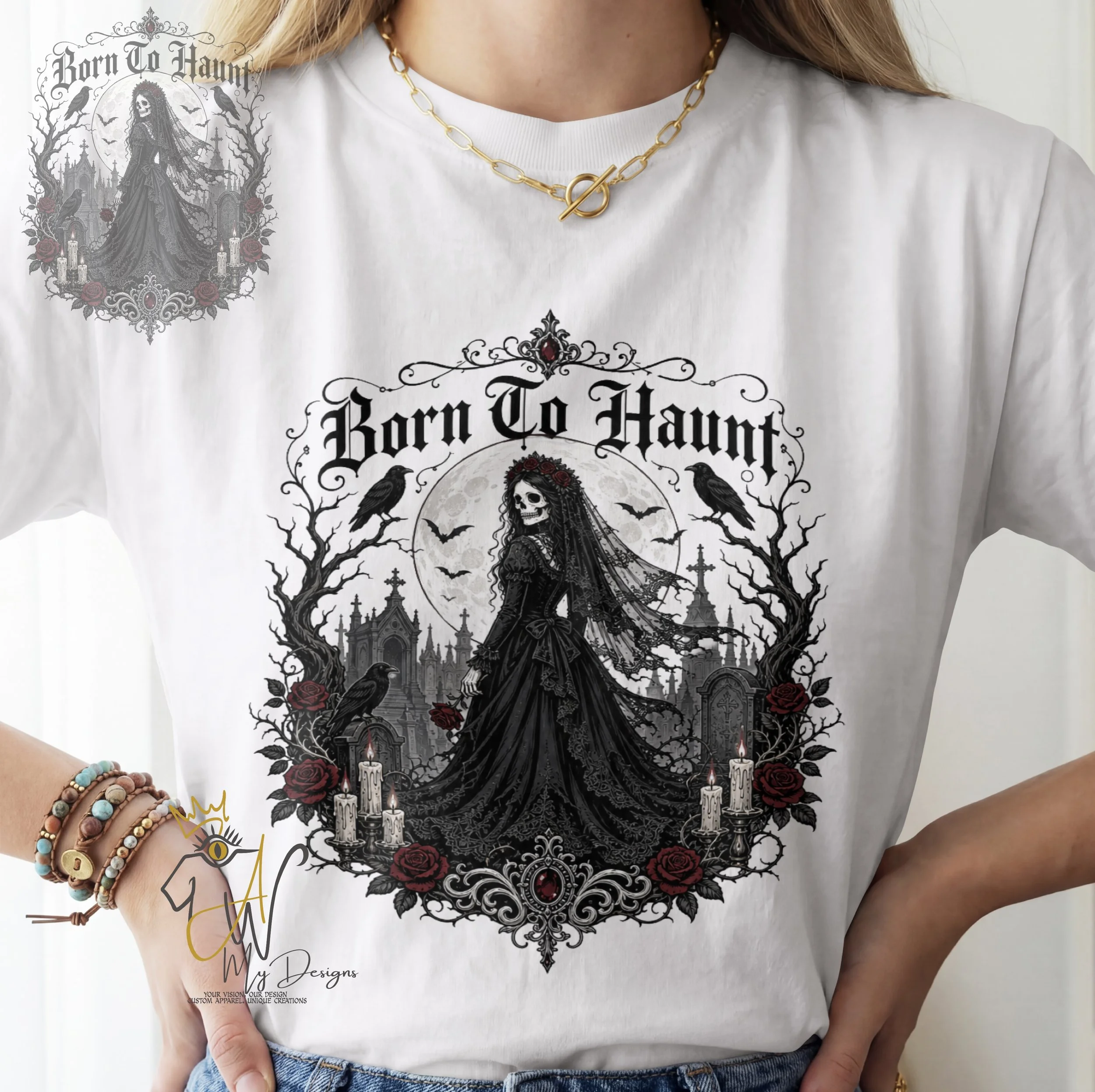 Born To Haunt | White Edition Unisex Graphic Tee