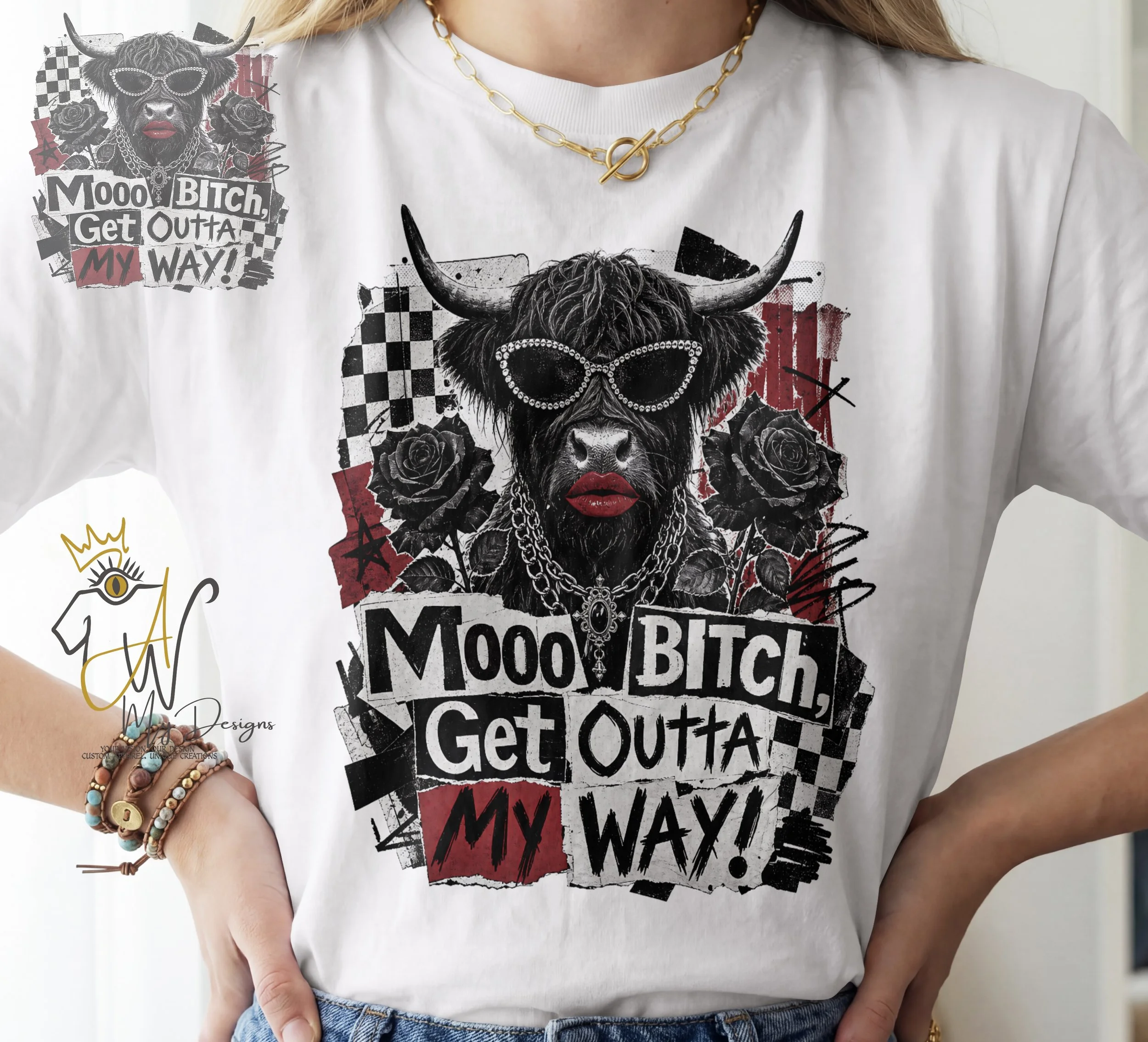 🐄🖤 Mooo Bitch, Get Outta My Way! Unisex Graphic T-Shirt