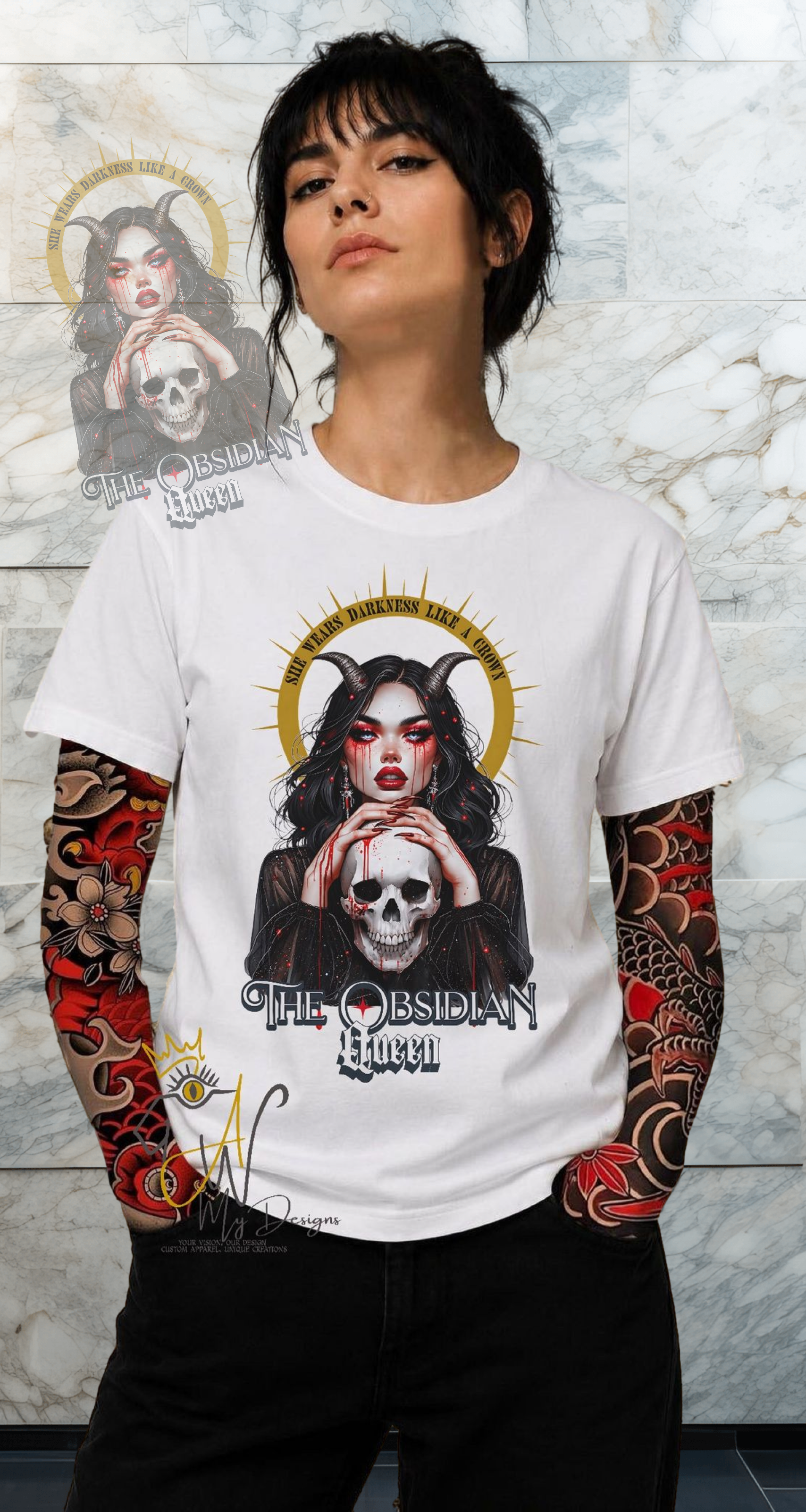 The Obsidian Queen | Gothic Unisex Graphic T-Shirt