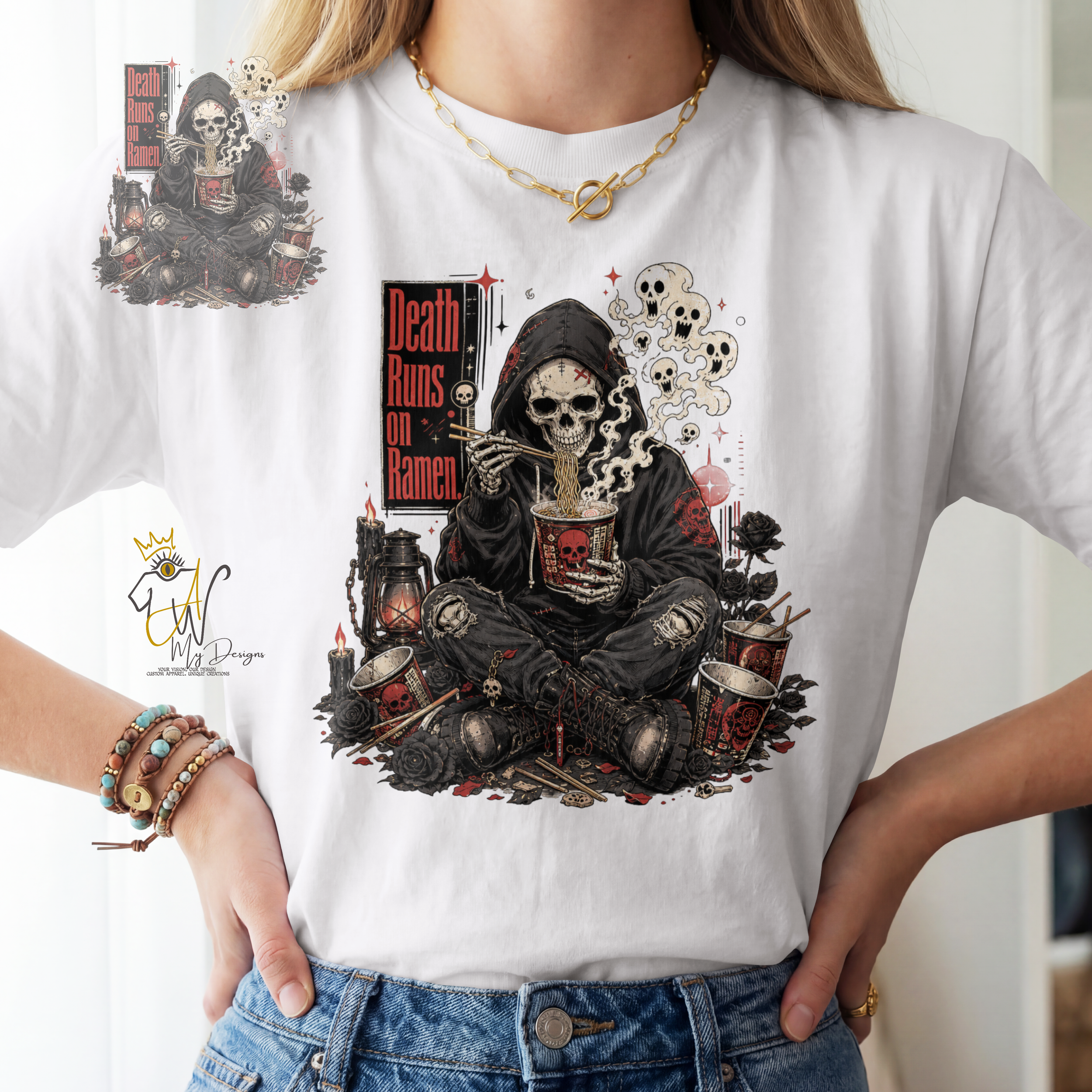 🍜💀 Death Runs on Ramen |Unisex Graphic T-Shirt