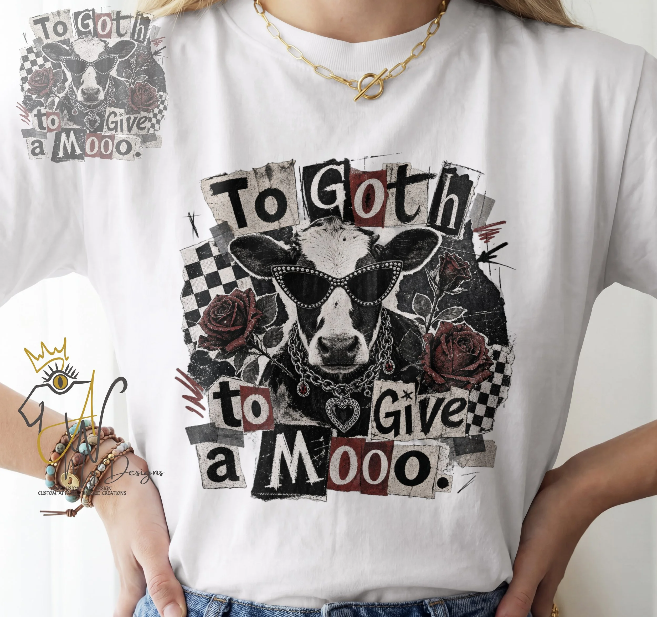 🖤Too Goth to Give a Mooo  Unisex Graphic T-Shirt