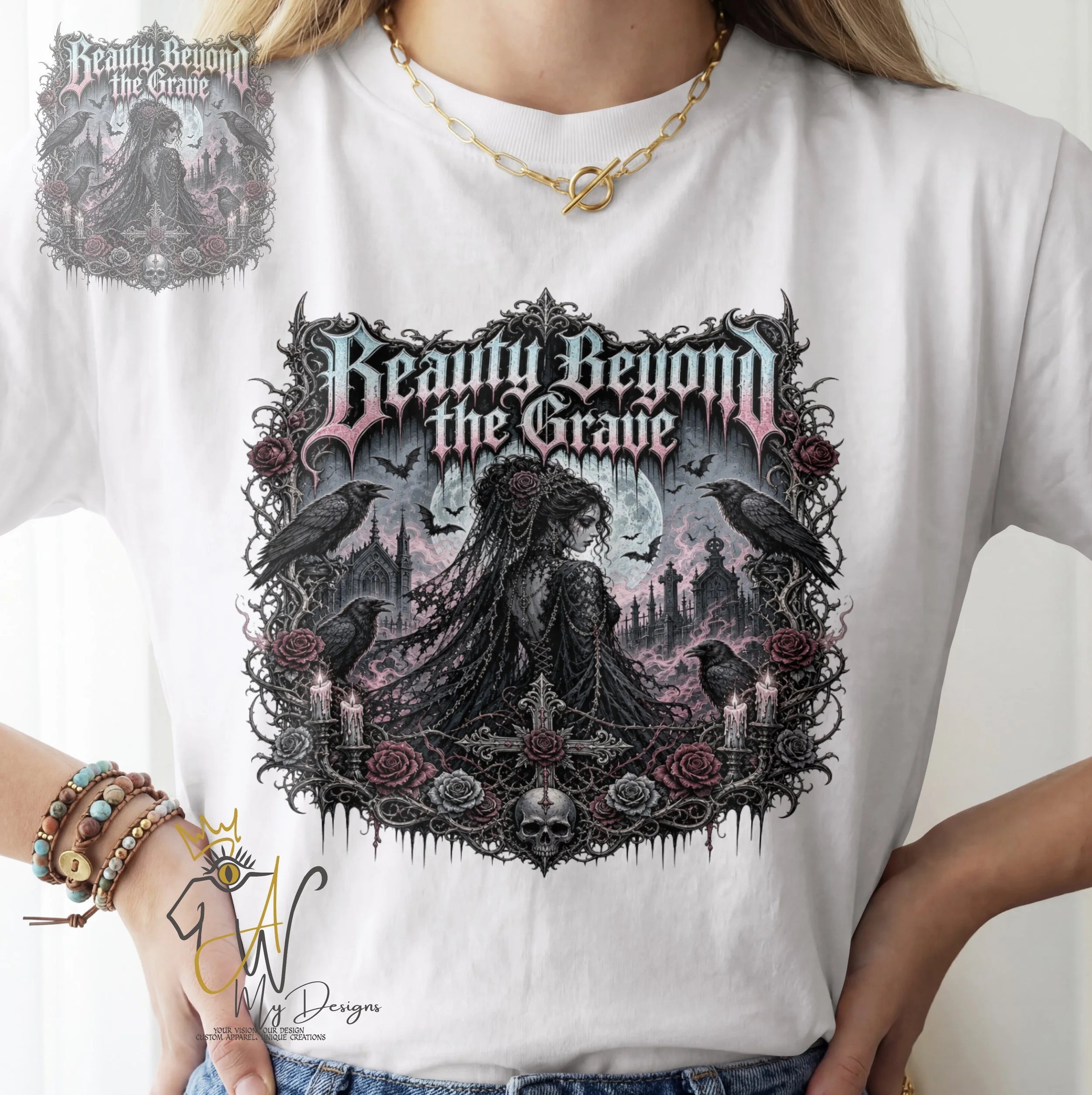 🖤🌹Beauty Beyond the Grave Unisex Graphic T-Shirt