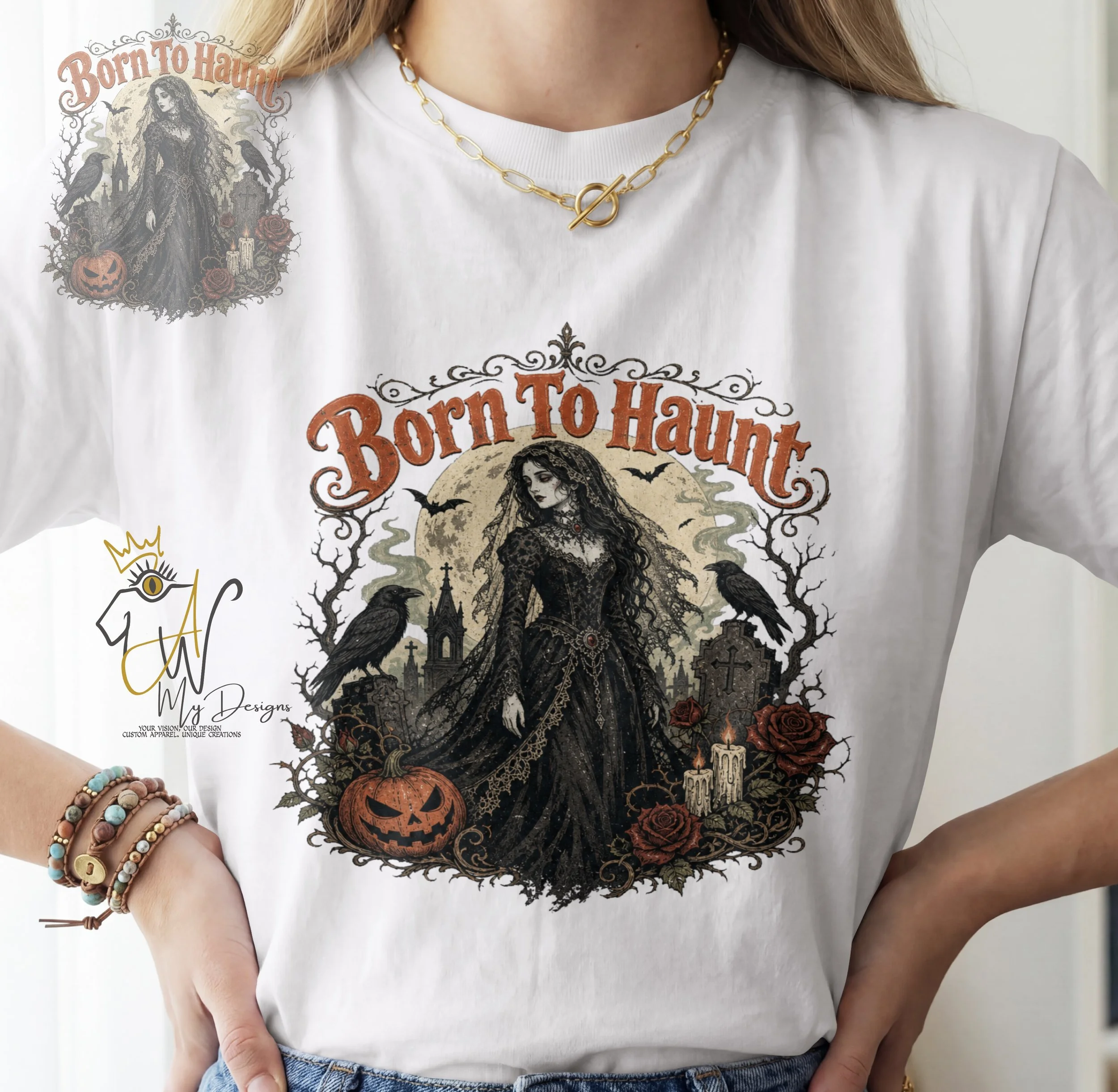 Born To Haunt | White Edition Unisex Graphic Tee