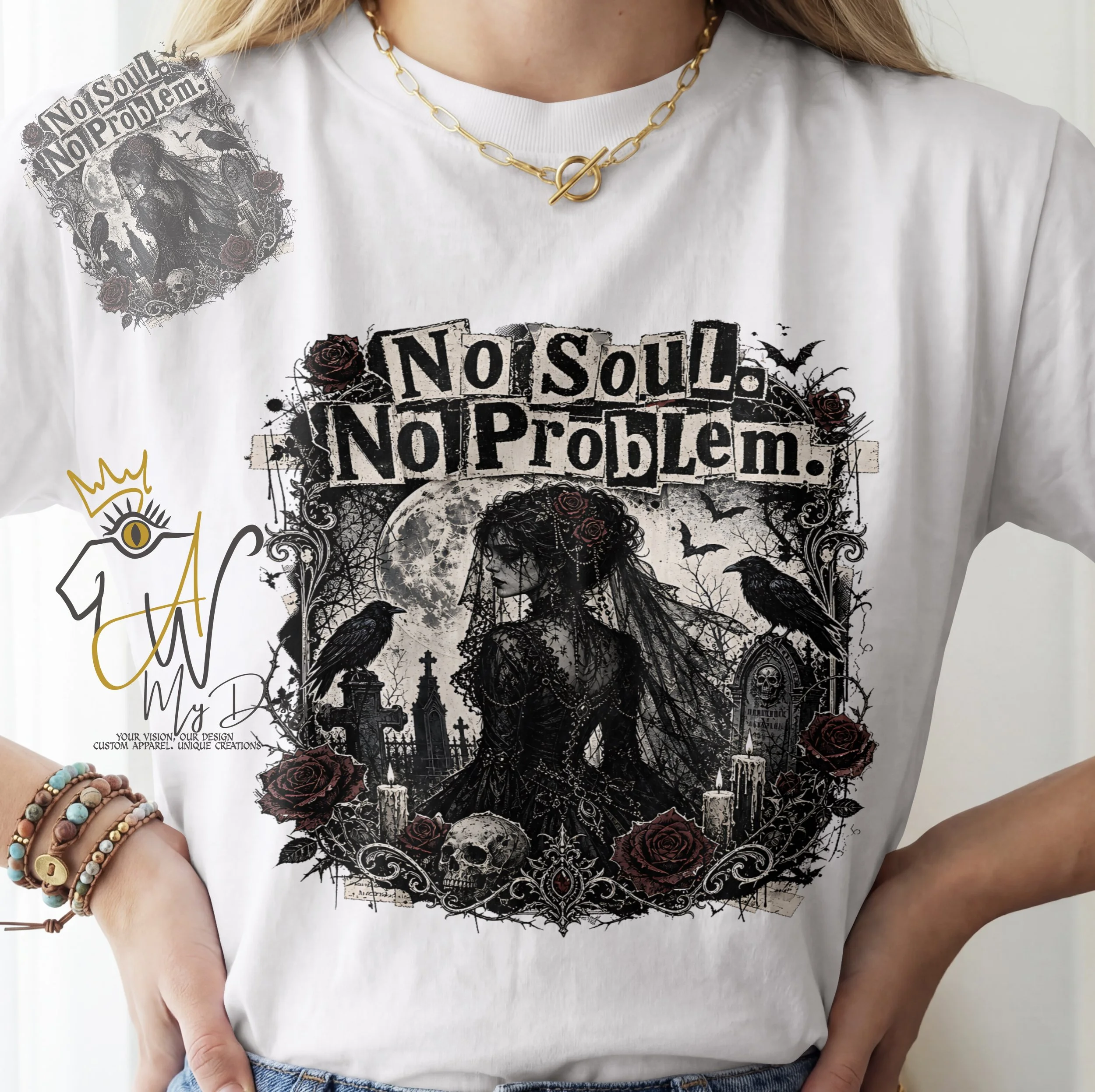 🖤 No Soul. No Problem. | White Edition Unisex Graphic Tee