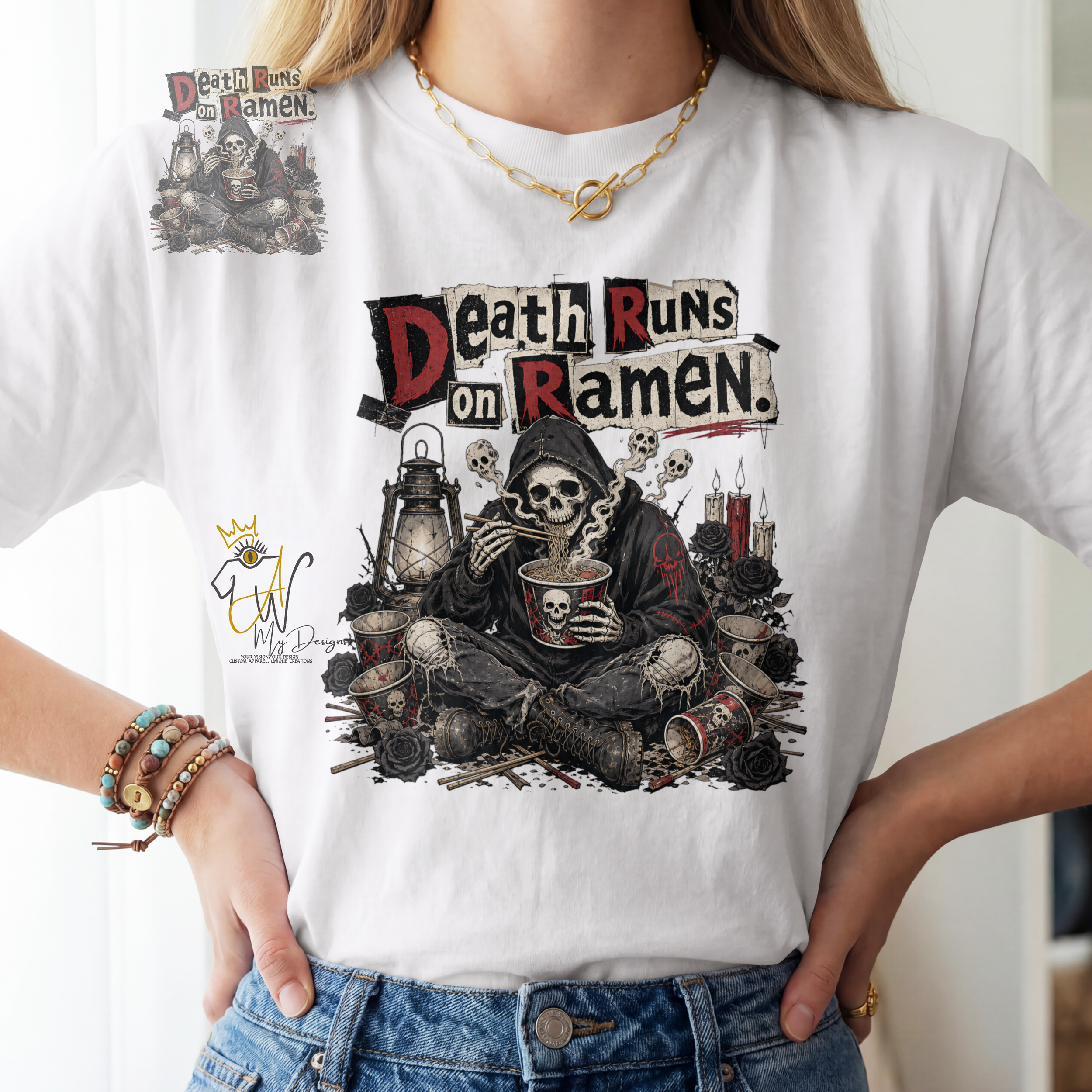 🍜💀 Death Runs on Ramen |Unisex Graphic T-Shirt