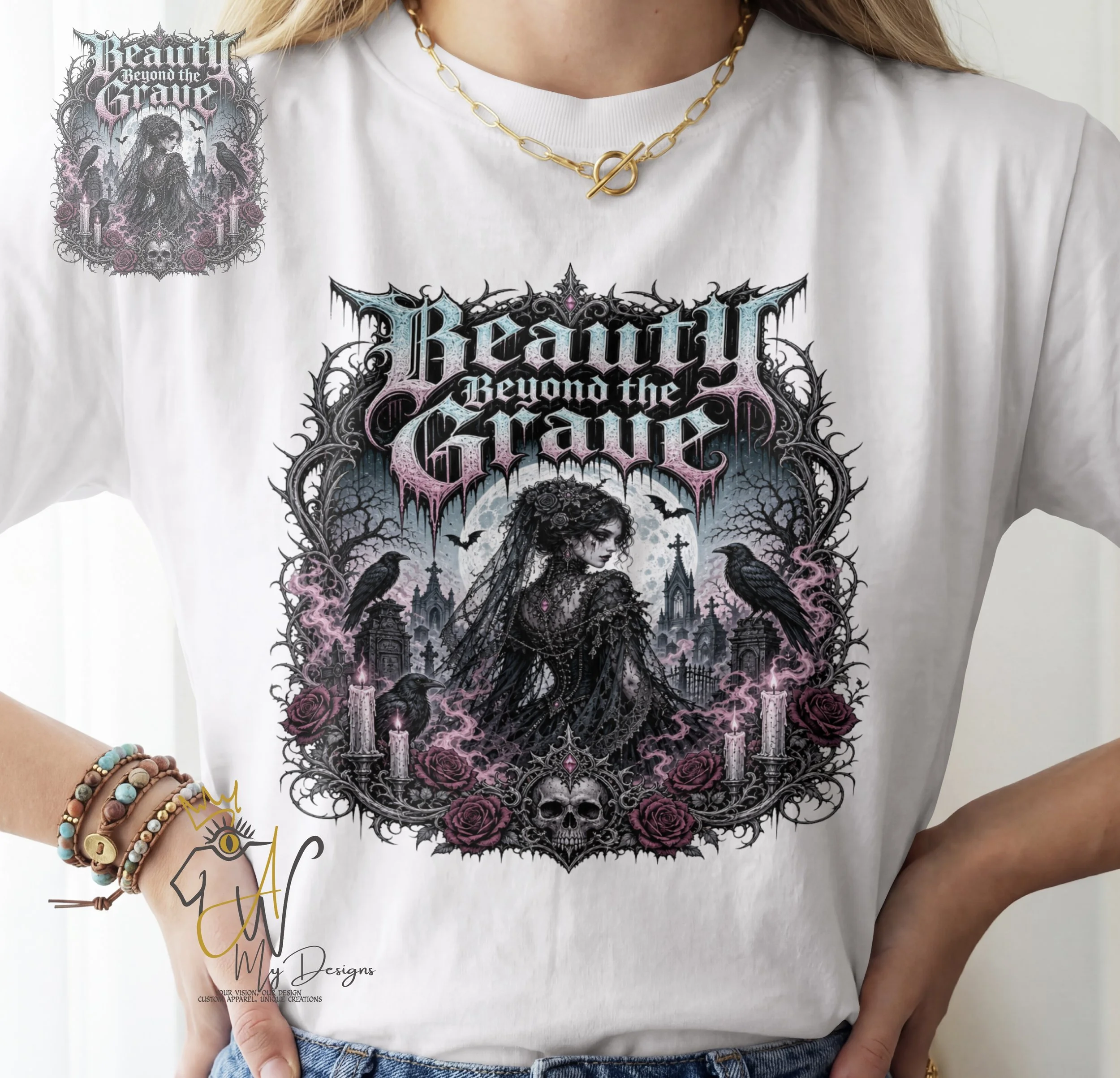 🖤🌹Beauty Beyond the Grave Unisex Graphic T-Shirt (Copy)