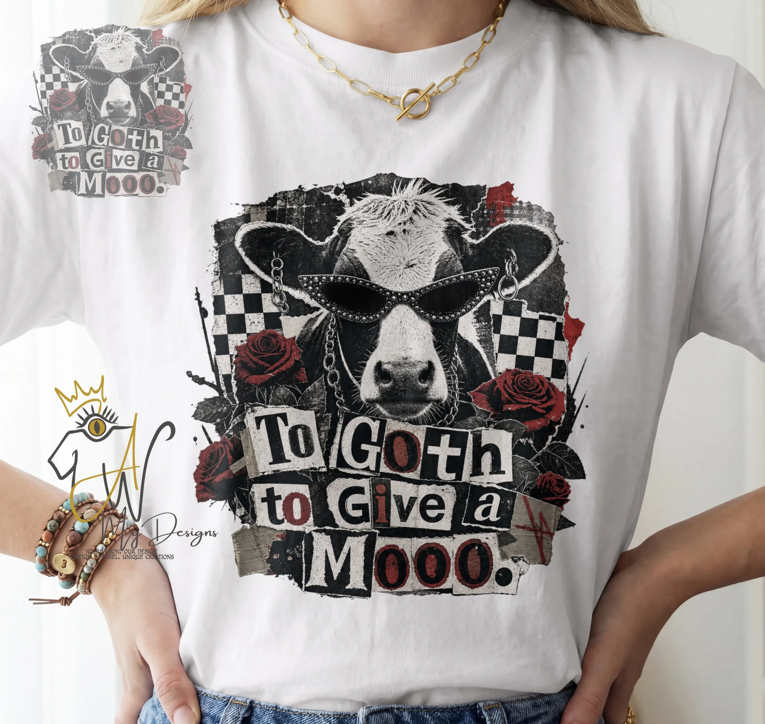 🖤Too Goth to Give a Mooo  Unisex Graphic T-Shirt