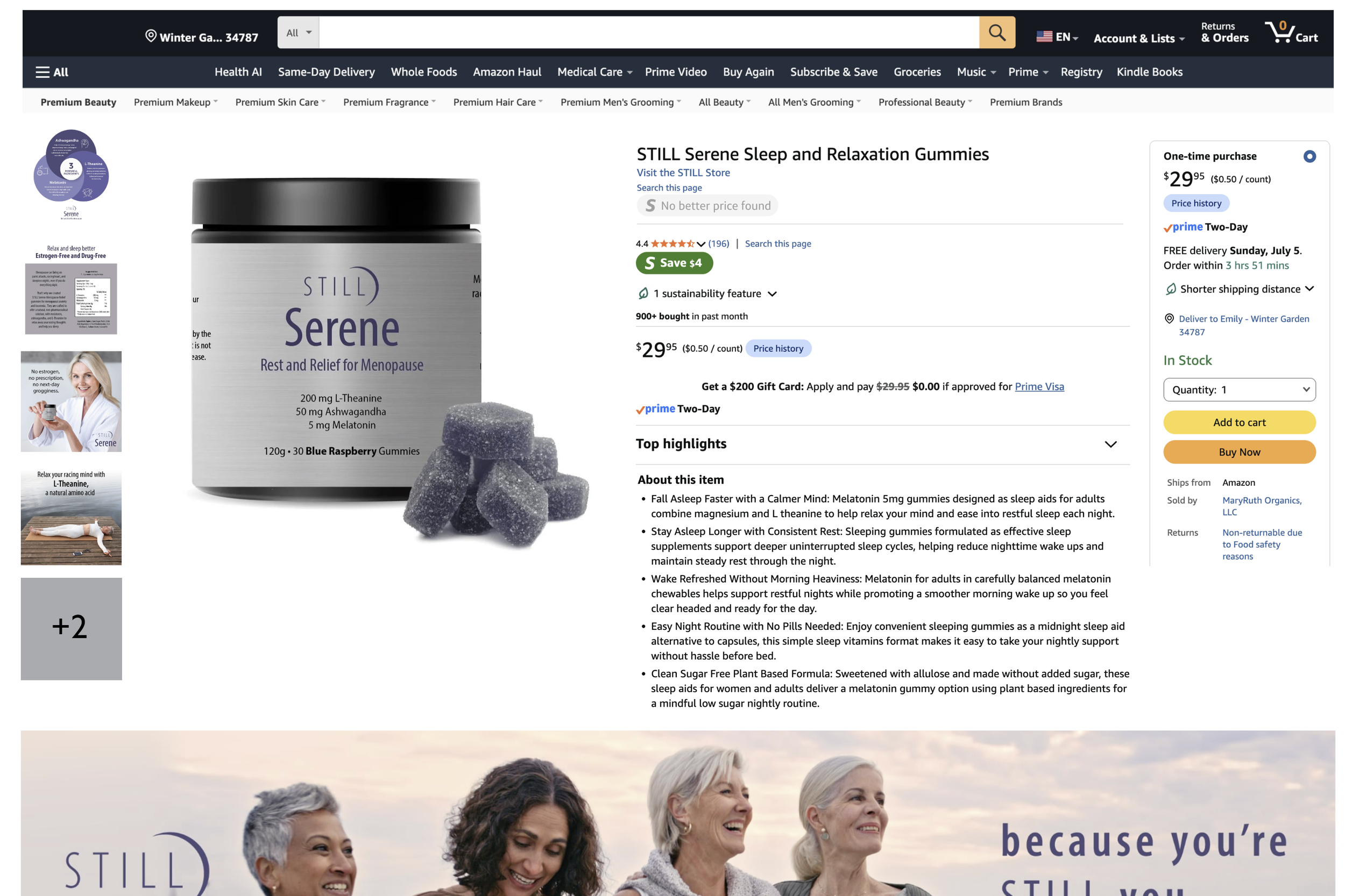 STILL Menopause Relive, Amazon Case Study