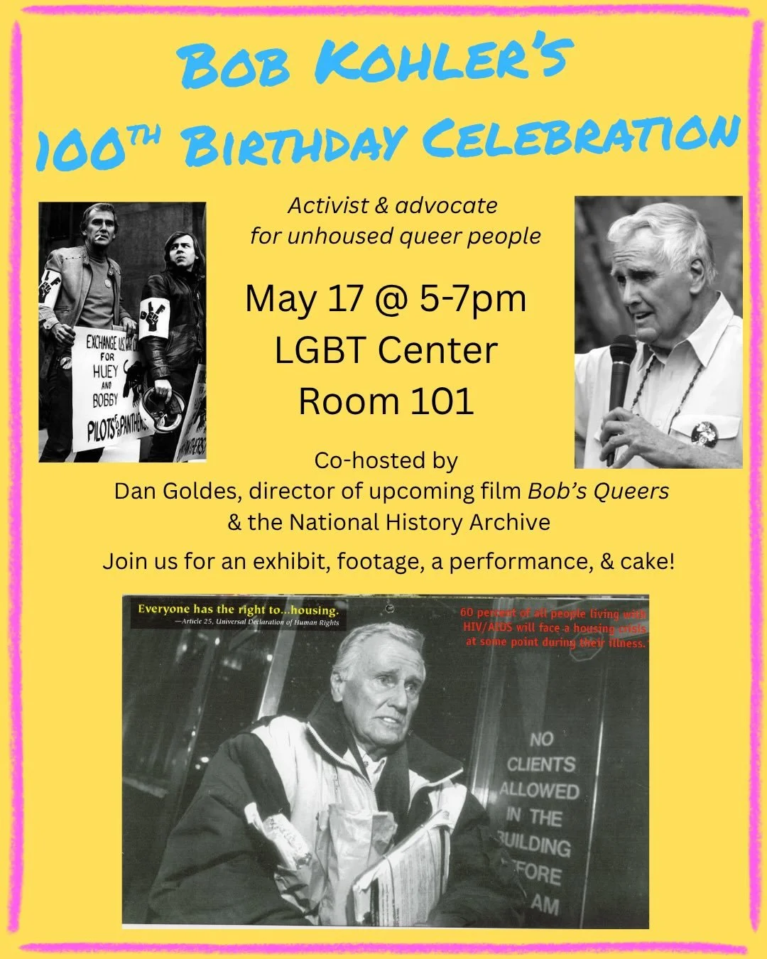 Bob Kohler was an early gay activist who took care of street kids in need of housing &amp; resources, from the gay liberation era, through the AIDS crisis, to the end of his life in 2007. He was at the Stonewall riots, manager of the Club Baths, owne