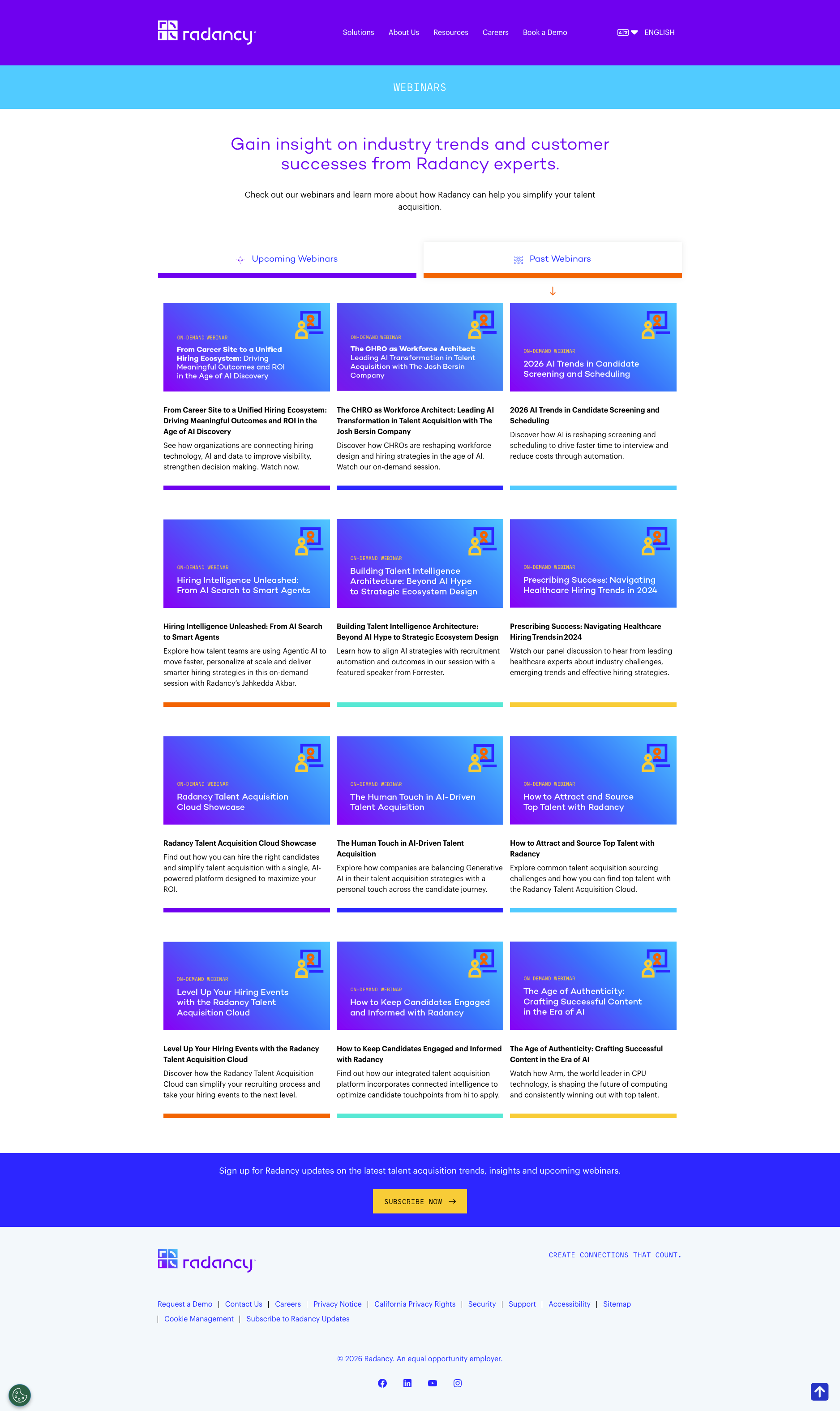 Webinar Hub Page