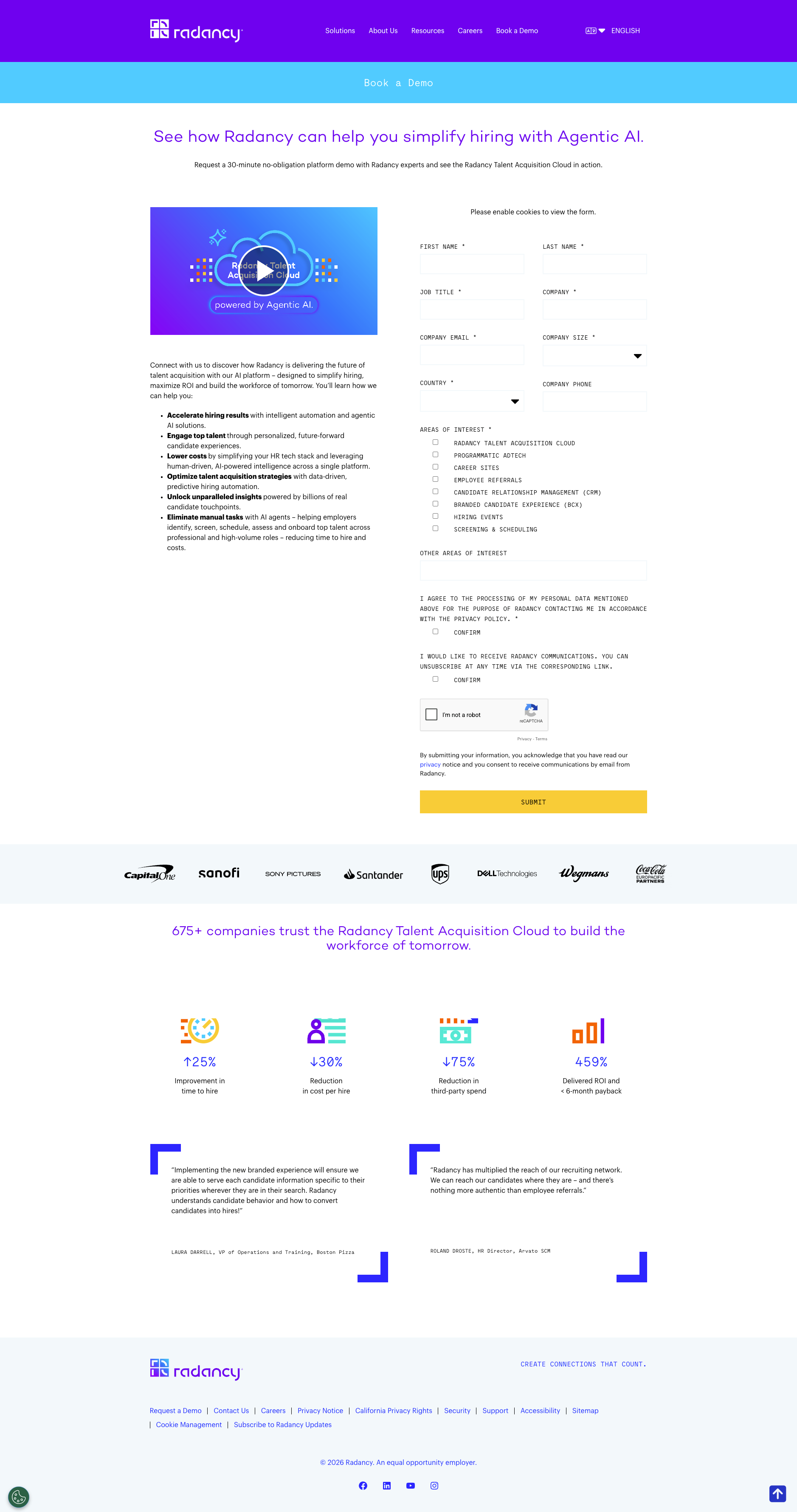 Book A Demo Page
