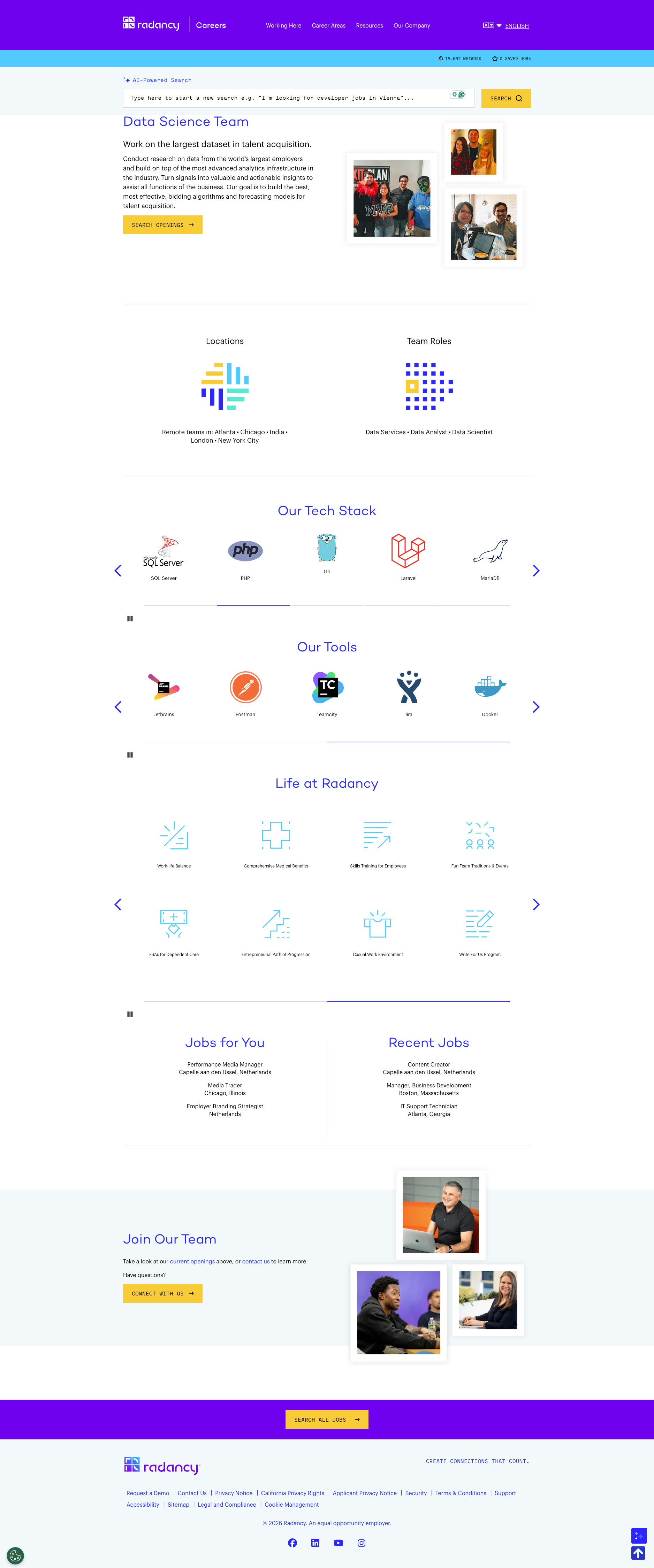 Career Site - Data Team Page