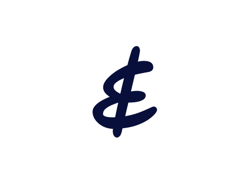 A dark blue euro currency symbol inside a black circle with a white rough circular border.