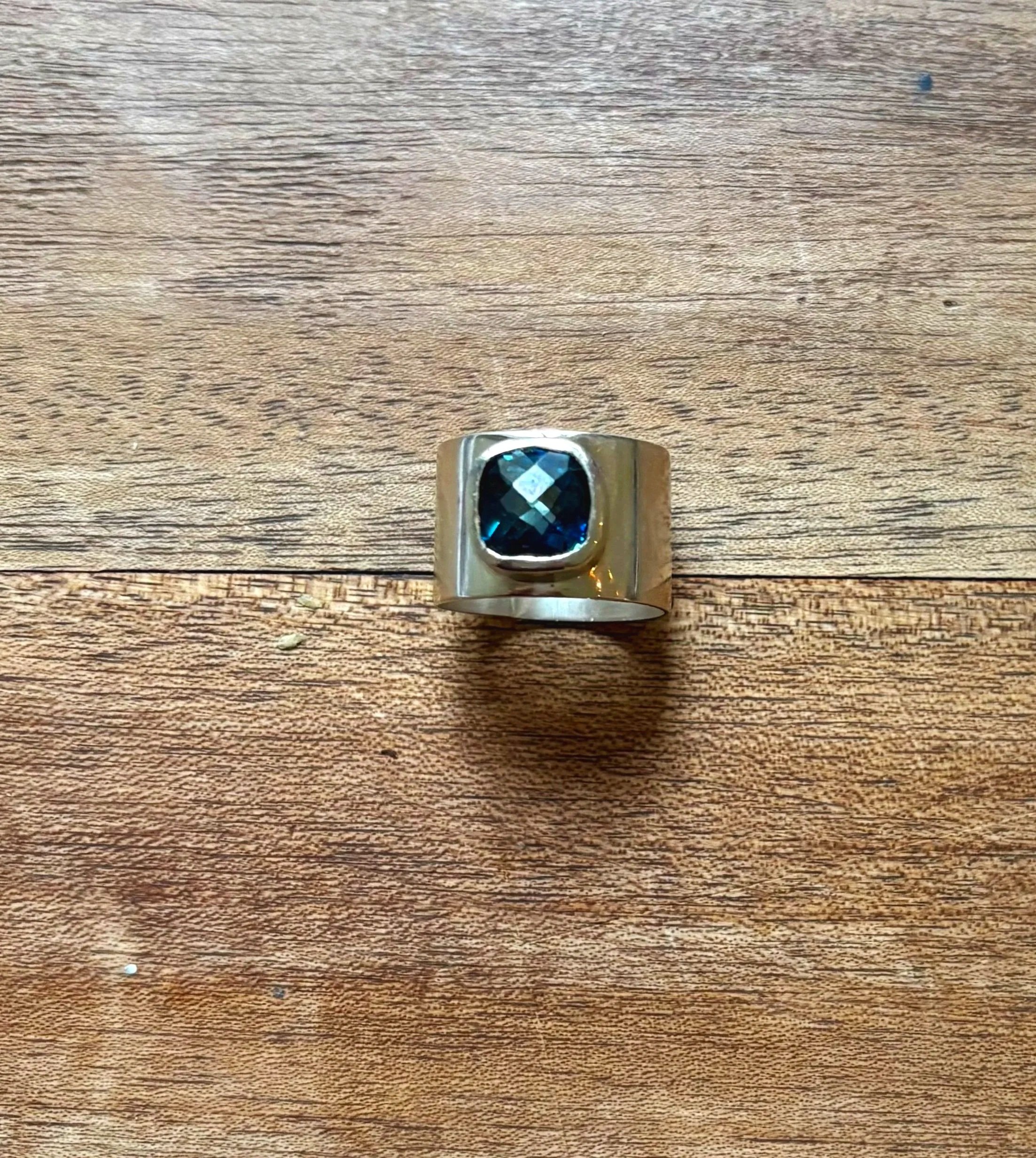 Wide-Band Cushion-Cut Blue Topaz