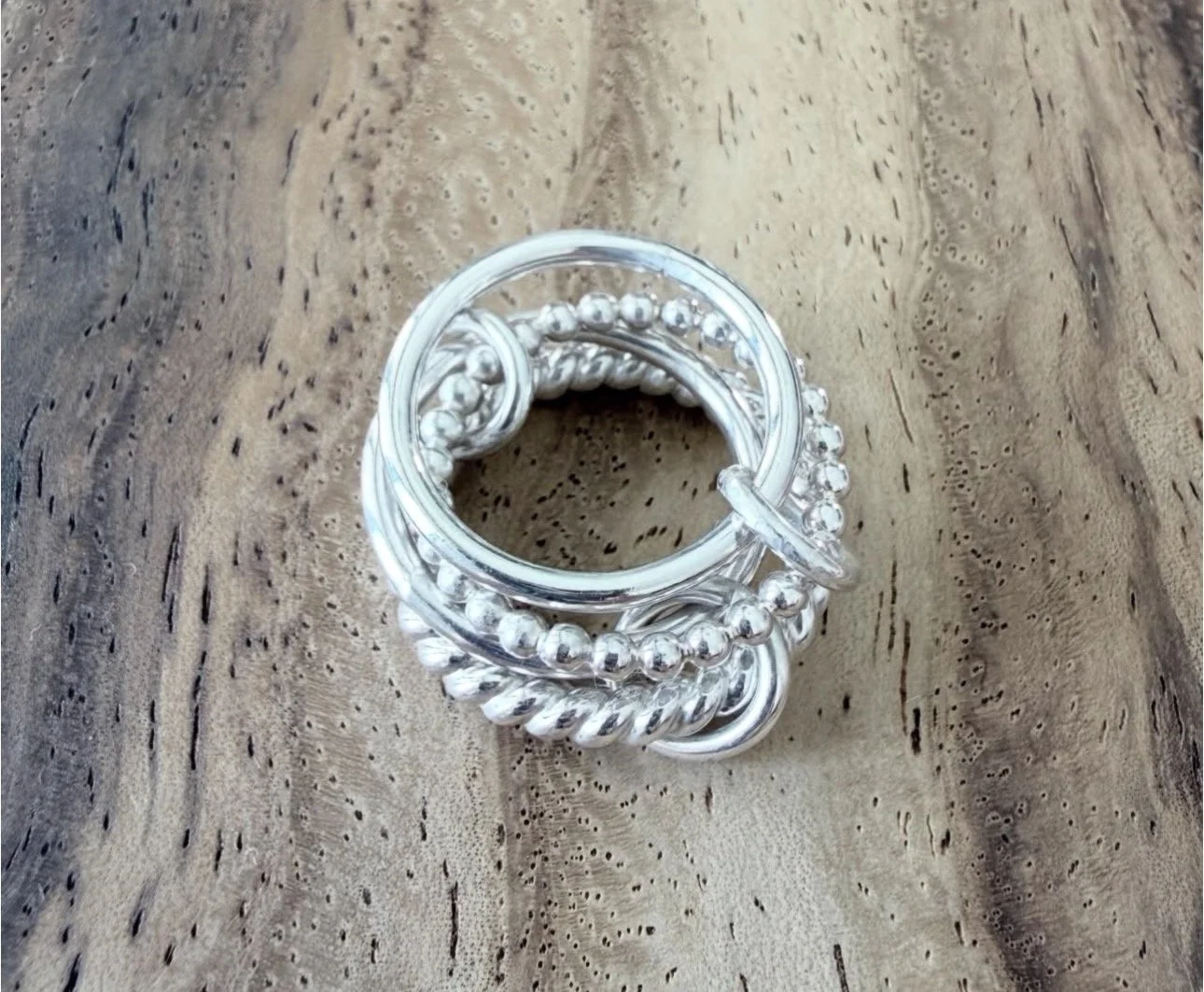 Interlocking Sterling Silver Rings