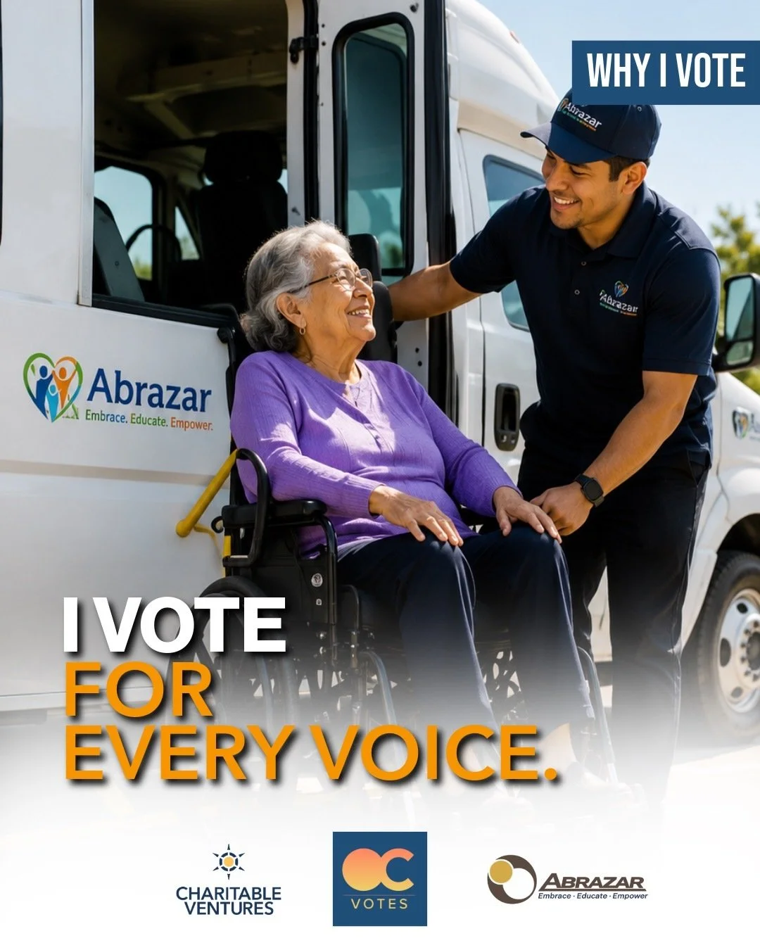 Every voice matters.

Not only the ones that are easiest to hear. The voices who need a little more time, a ride to get there, someone to slow down and listen. A community is only as strong as its quietest members feel seen. We vote for every voice.
