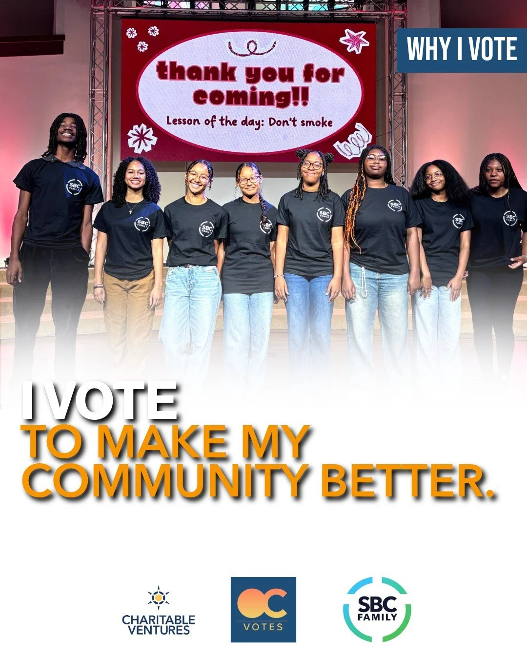 Making your community better starts with showing up for it. Second Baptist Church is a place where people from every nation, generation, and situation are welcome. Voting is one way we show up for every one of our neighbors. We vote to make our commu