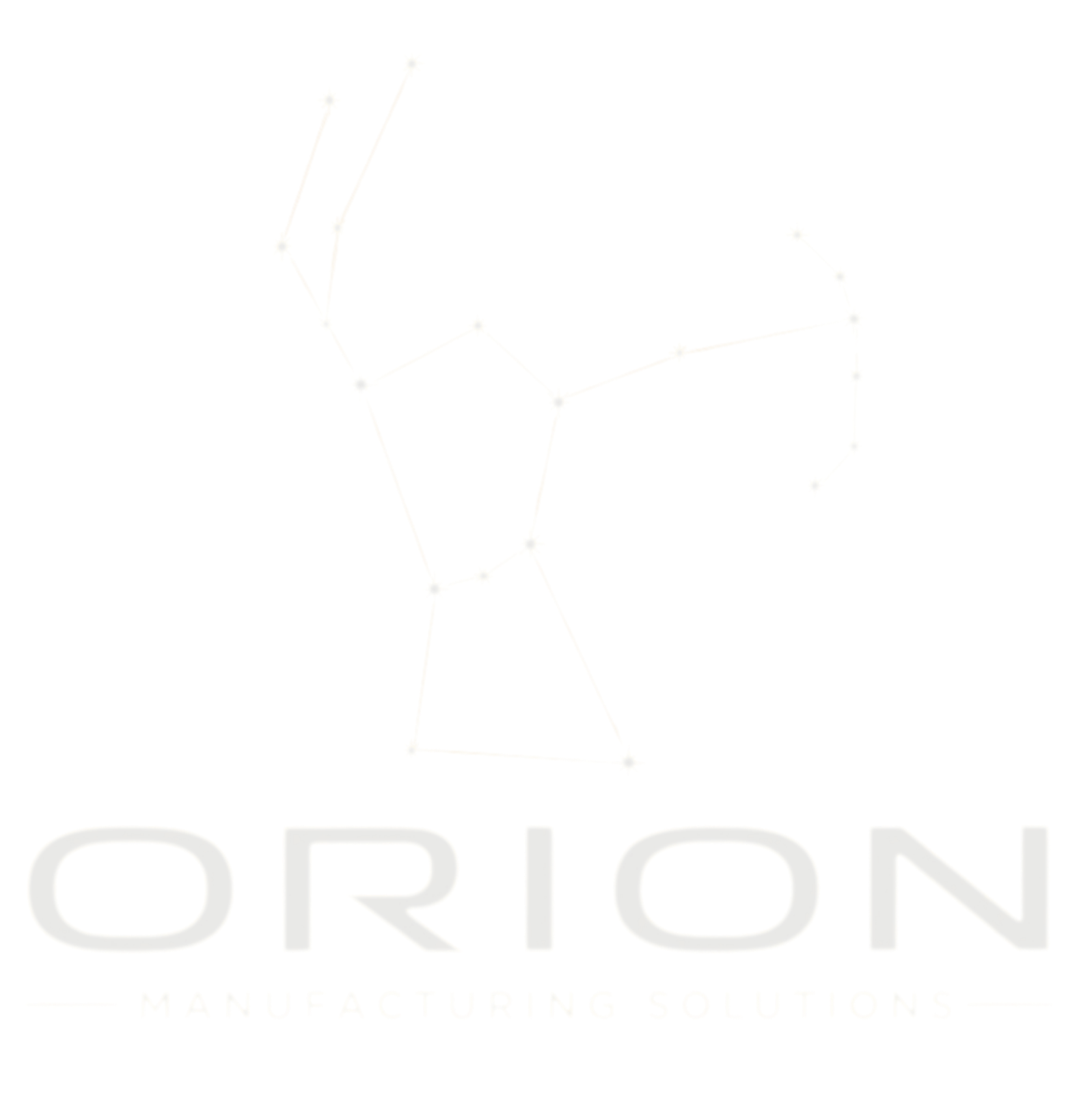 Orion logo with constellation graphic above the word "Orion" and the tagline "Manufacturing Solutions" underneath.